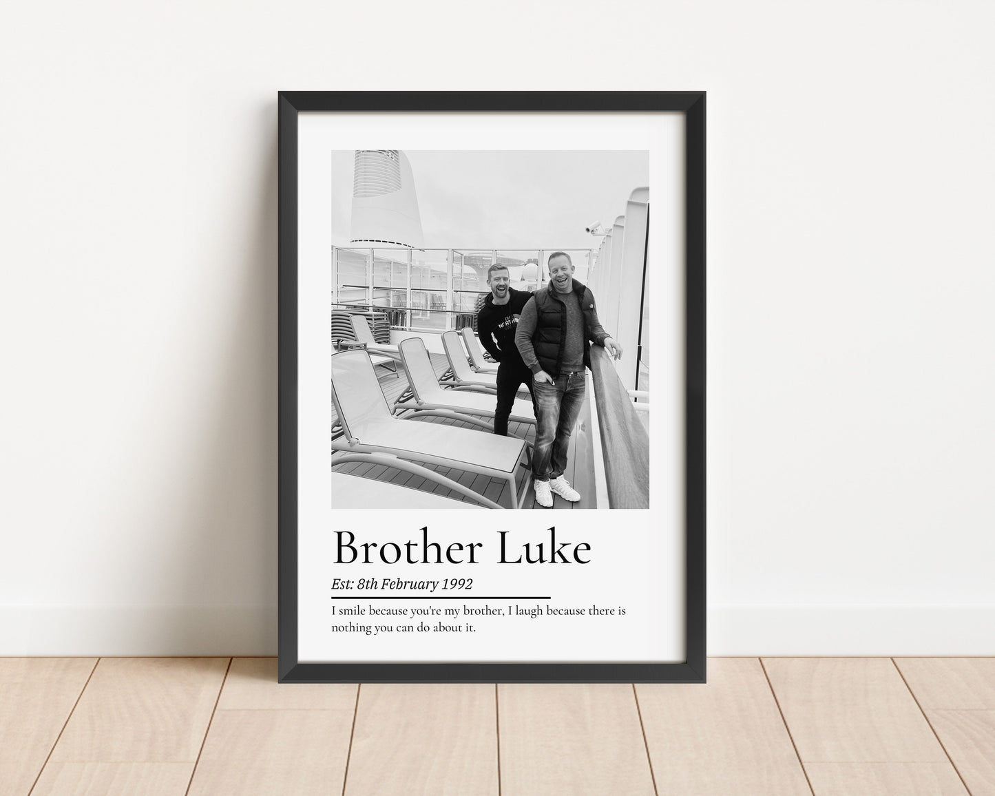 Personalized Brother Photo Print: Custom Sibling Gift