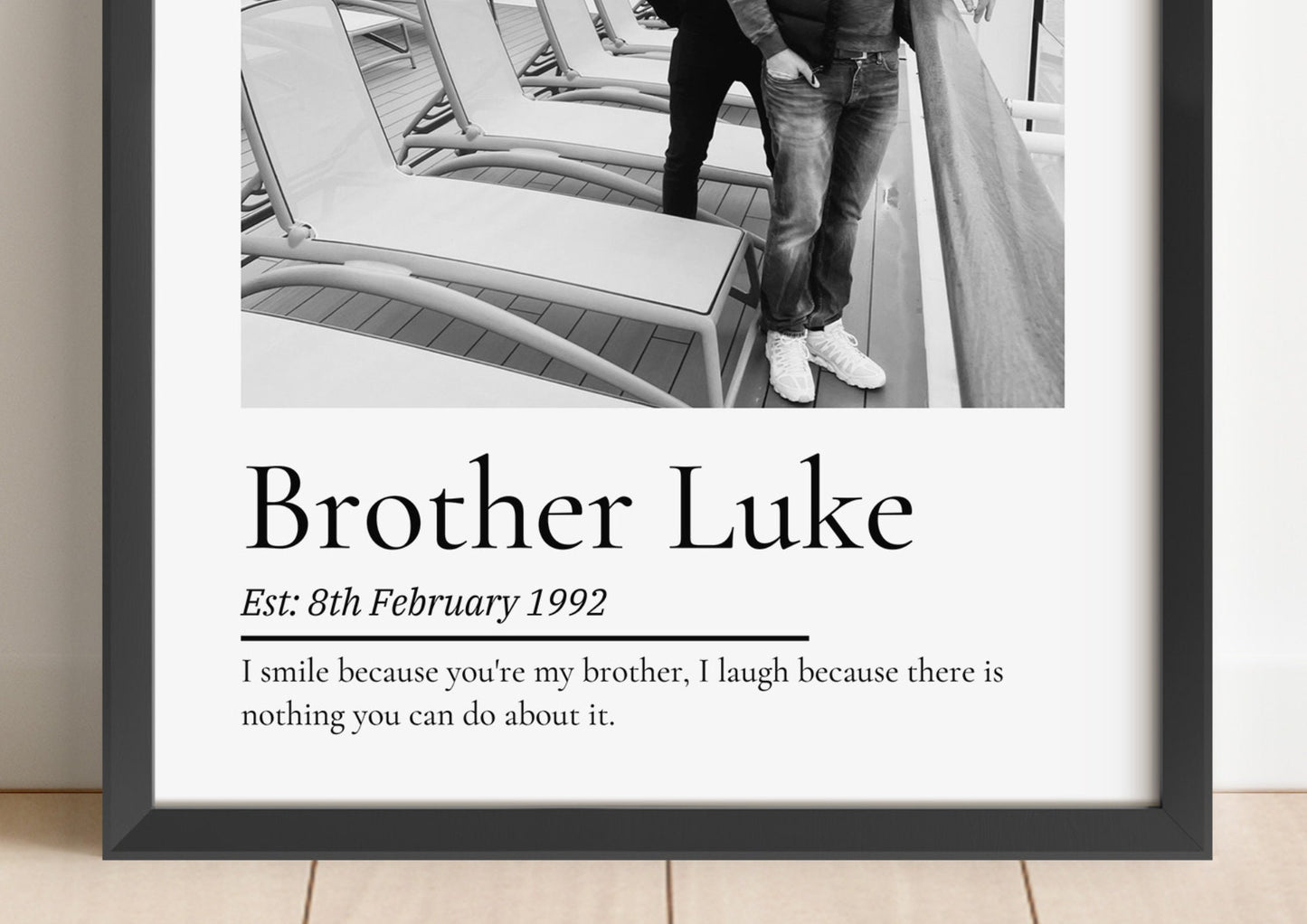 Personalized Brother Photo Print: Custom Sibling Gift