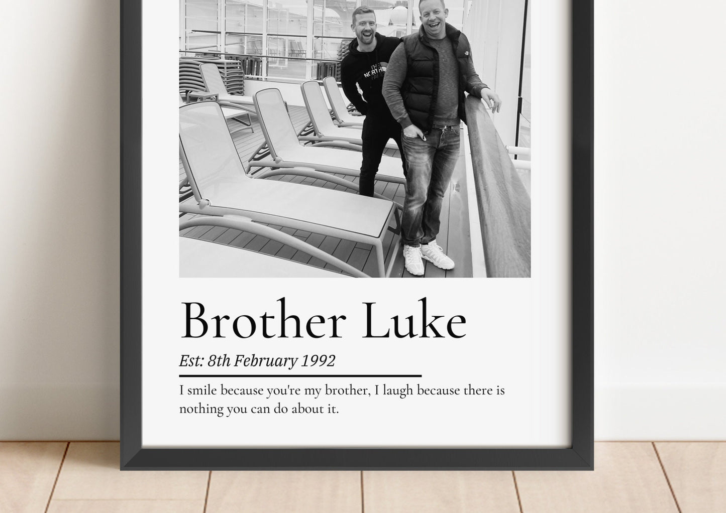 Personalized Brother Photo Print: Custom Sibling Gift