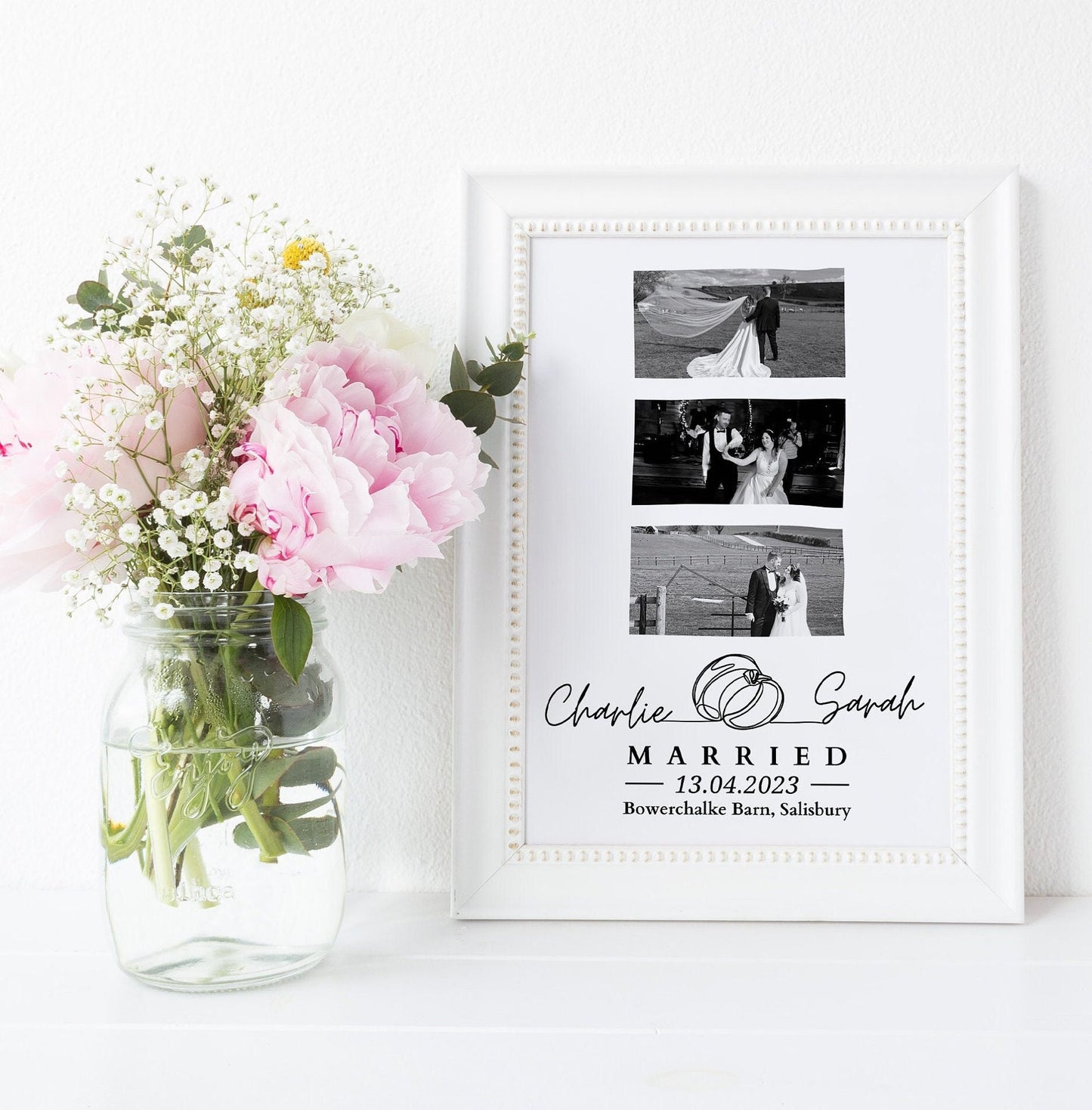 Custom Wedding Day Keepsake Gift Print, Gift for Couple, Gift for Her Him, Custom Wedding Day Gift, 1st Anniversary Wedding Day Memory Print