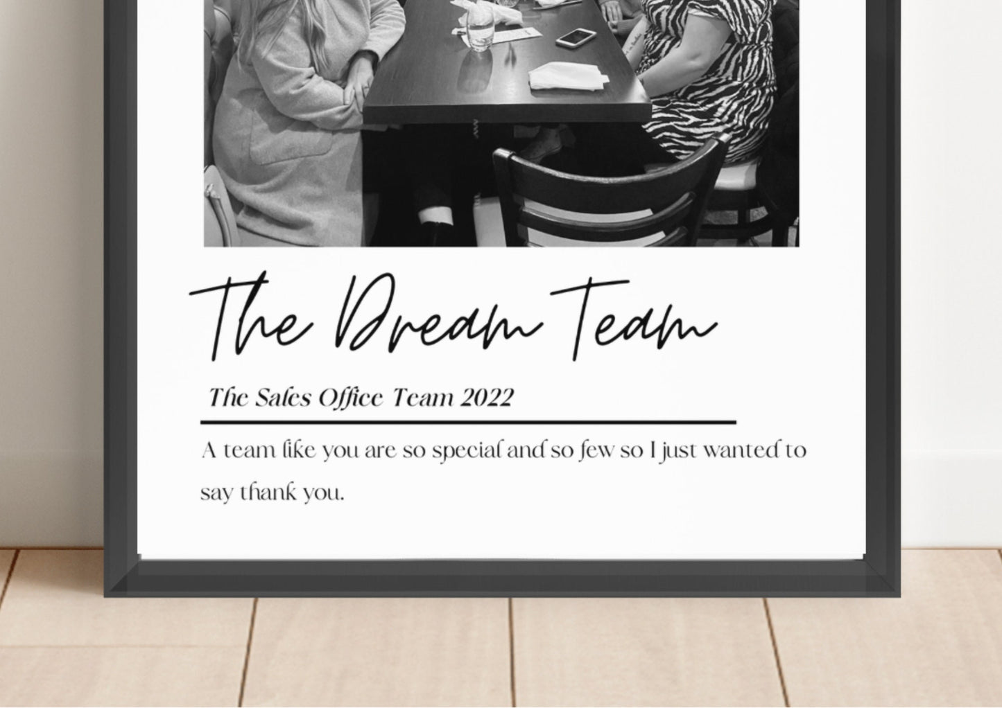 Custom Team Leaver Gift, Personalised Work Colleague Print, Office Thank You Keepsake, Retirement Picture Frame, Coworker Leaving Gift