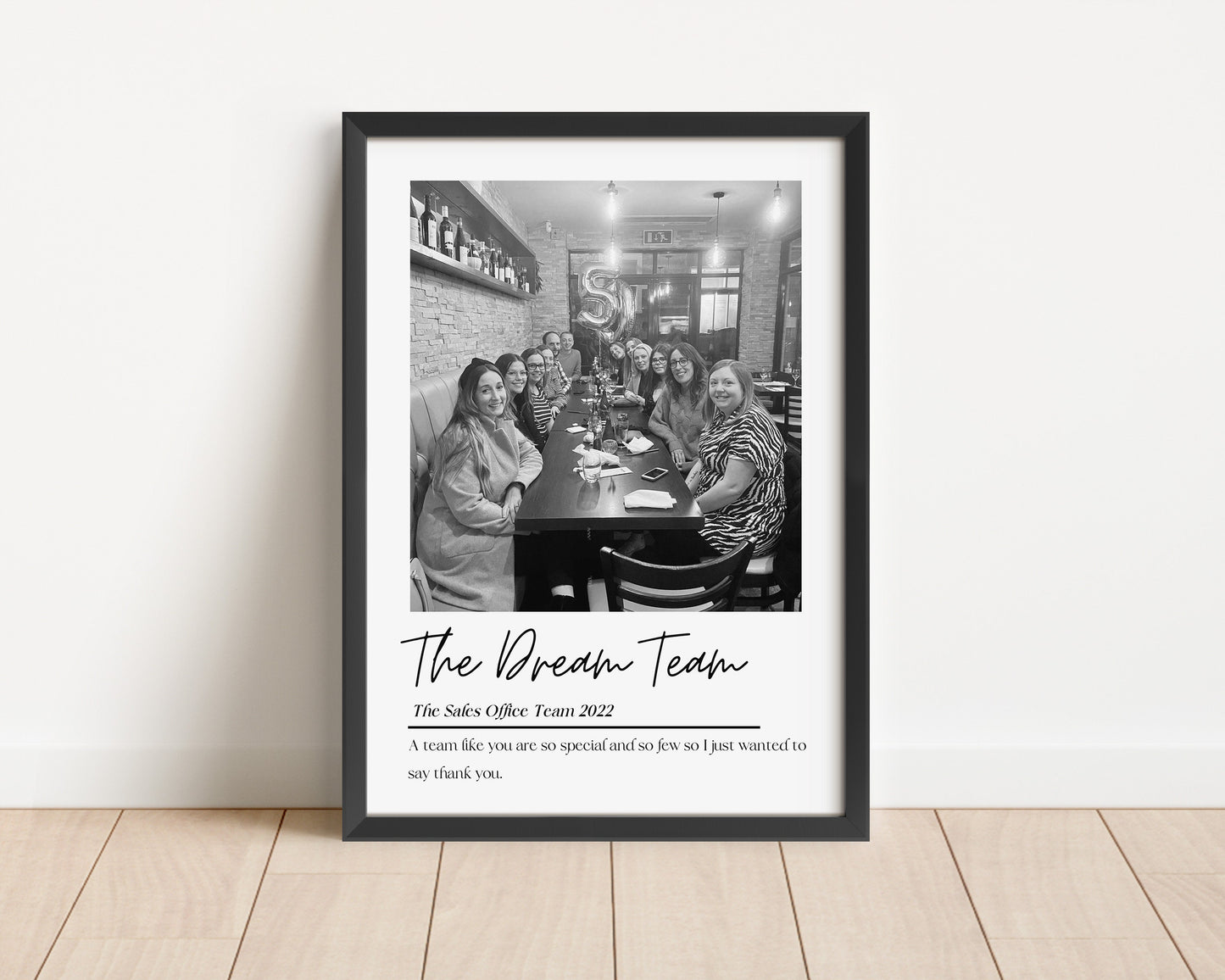 Custom Team Leaver Gift, Personalised Work Colleague Print, Office Thank You Keepsake, Retirement Picture Frame, Coworker Leaving Gift
