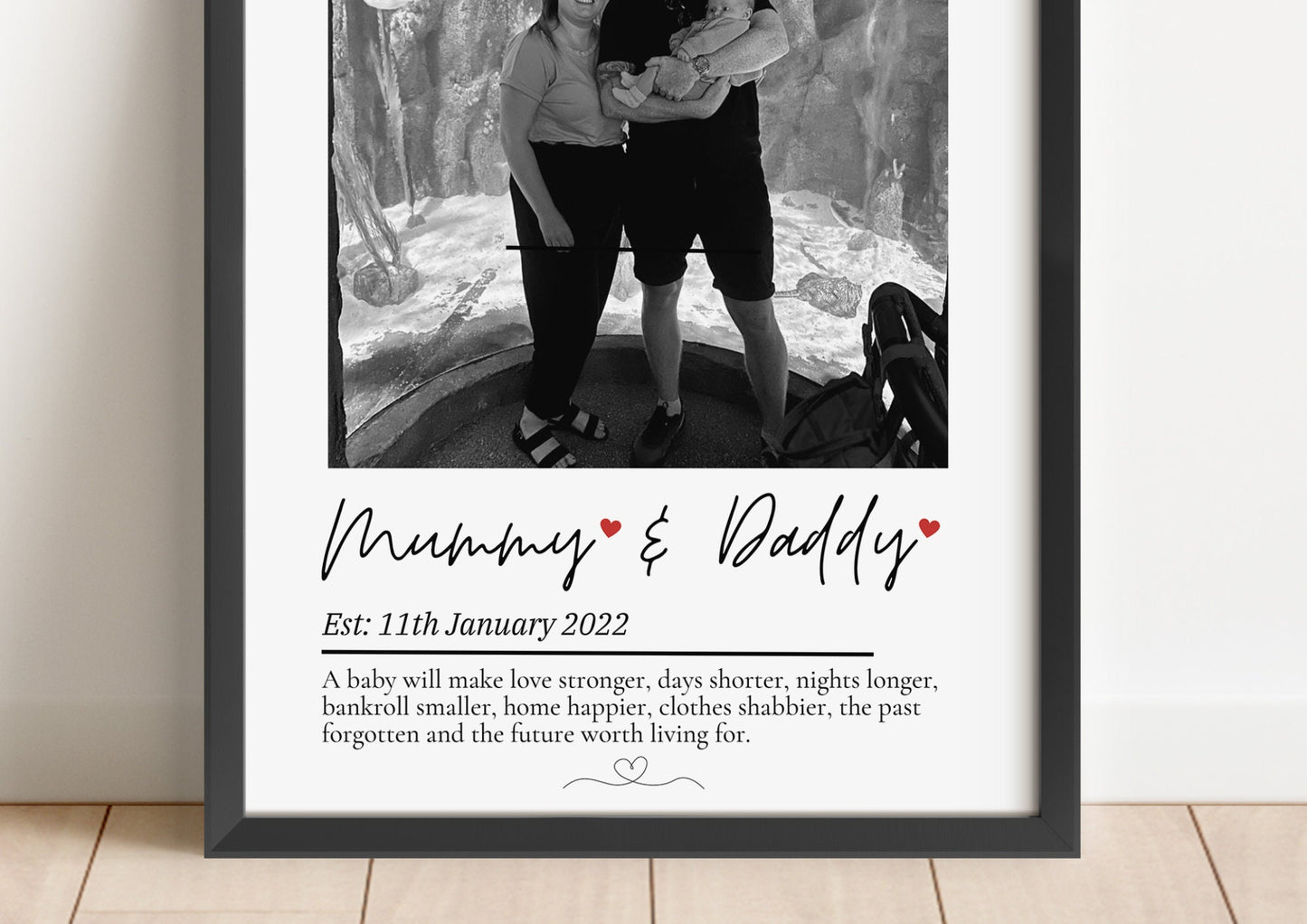 Custom New Parents Photo Print: Sentimental Keepsake Gift