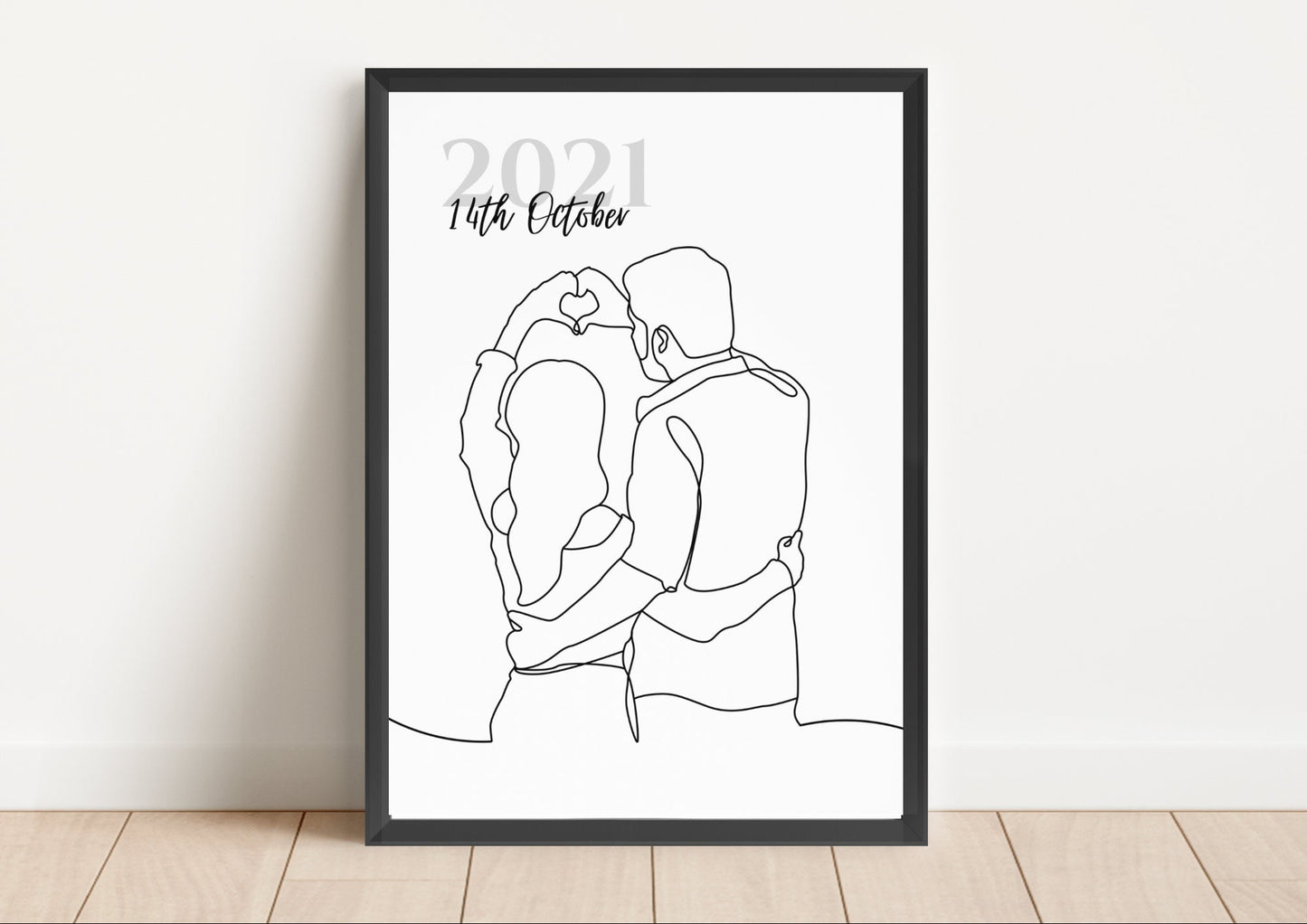 Personalised Couple Anniversary Print, Set of 3, Newly Married Gift, Hands Line Art, Birthday Gift, New Home Wall Art, Bedroom Decor