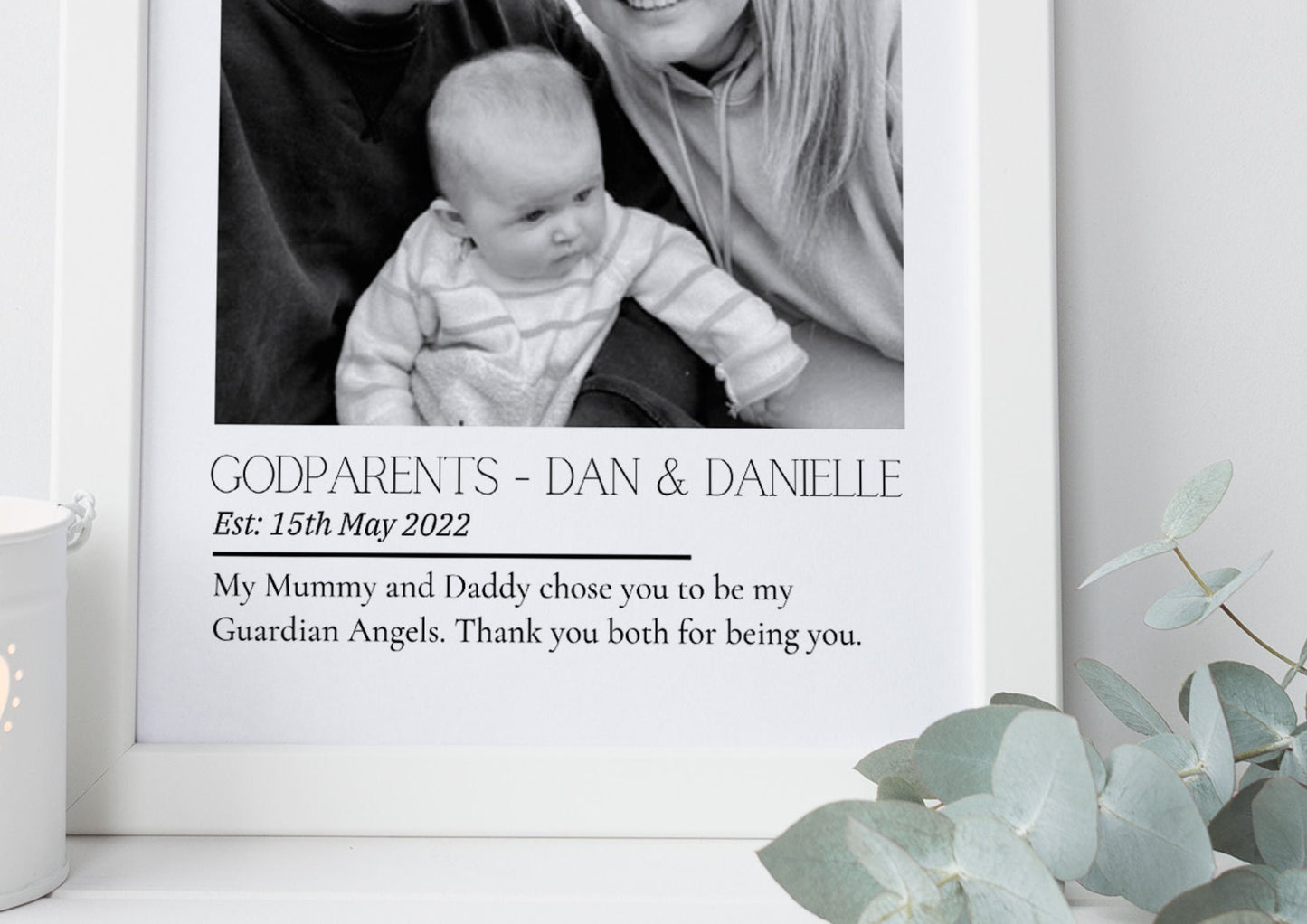 Personalised Godparents Print, Gift from Godson Goddaughter, Godmother Birthday Gift, Custom Gift Godmother, Photo Gift, Godparents Proposal