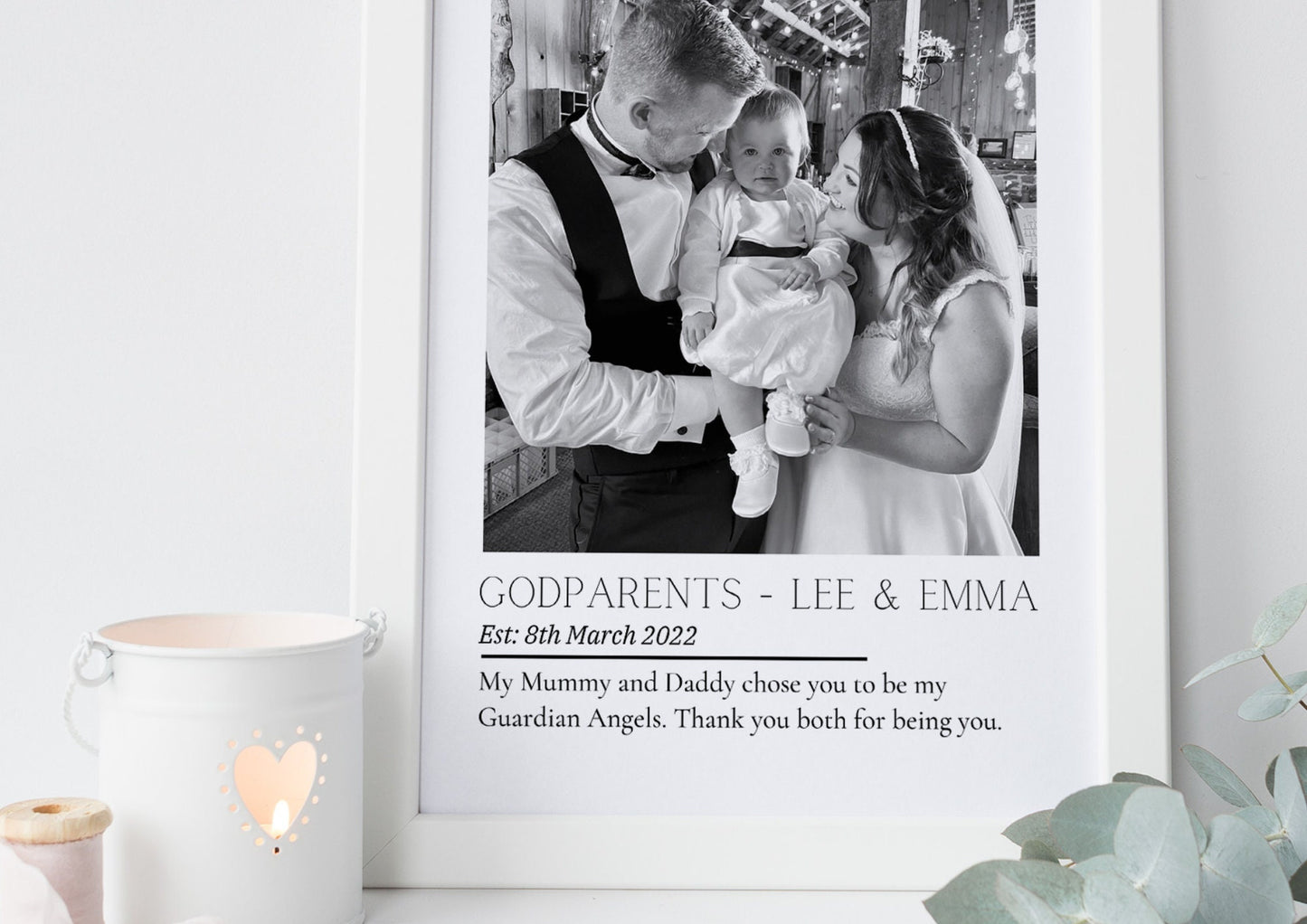 Personalised Godparents Print, Gift from Godson Goddaughter, Godmother Birthday Gift, Custom Gift Godmother, Photo Gift, Godparents Proposal