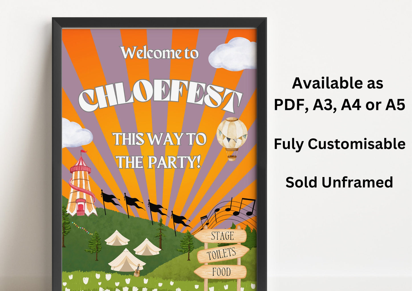 Festival Theme Party Poster: Custom Welcome Sign