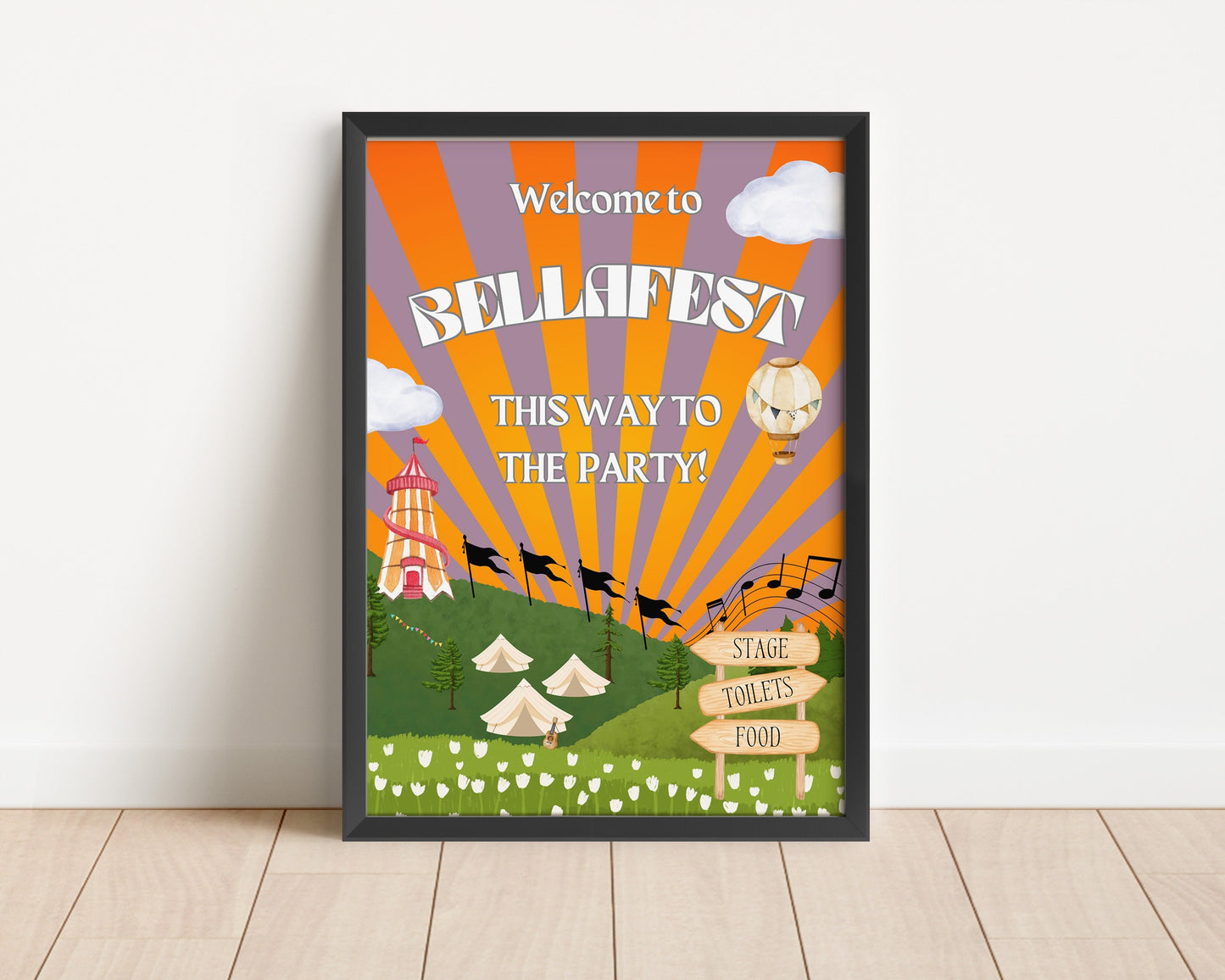 Festival Theme Party Poster: Custom Birthday Party Welcome Sign