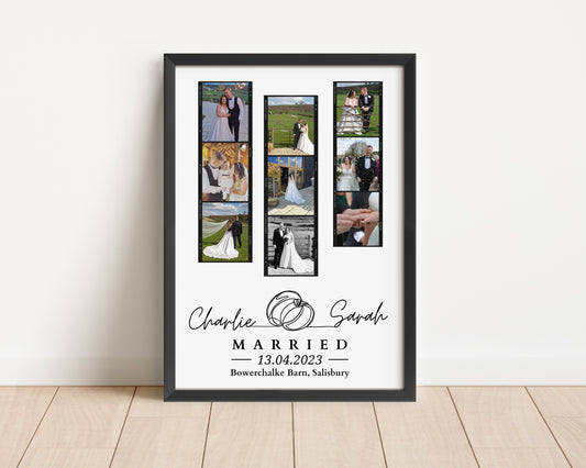 Custom Wedding Photos Keepsake Poster, Gift for Couple, Gift for Her Him, Personalised Wedding Day Gift, 1st Anniversary, Marriage Gift