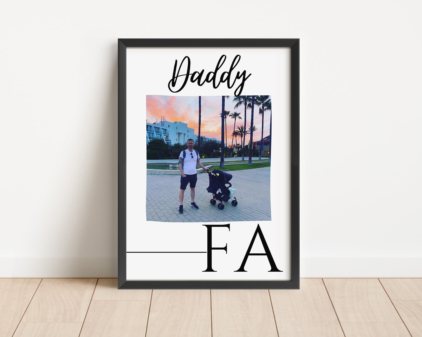 Personalised Family Photo Prints Set of 3 - Custom Name Wall Art