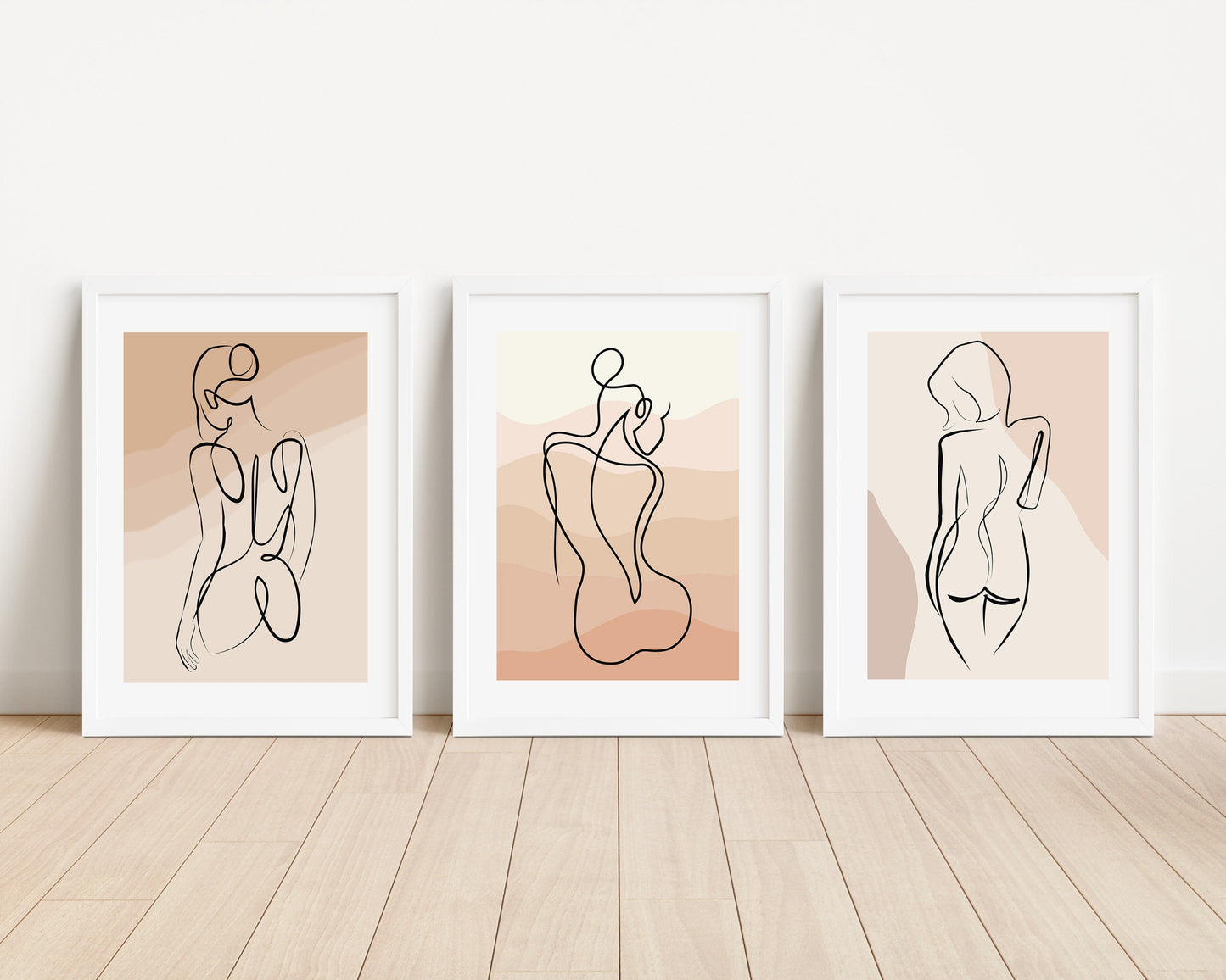 Minimalist Nude Line Art Set of 3 Prints, Abstract Female Body Wall Art, Modern Boho Decor, Neutral Aesthetic Printable Art, Gallery Decor