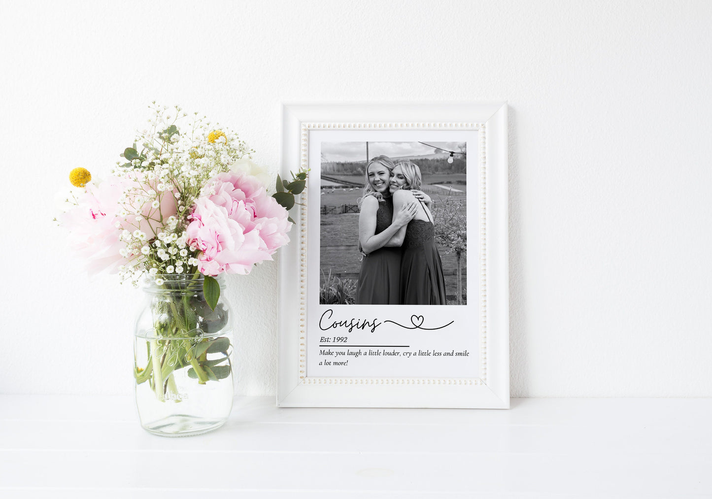 Custom Cousin Photo Print: Personalised Friendship Keepsake