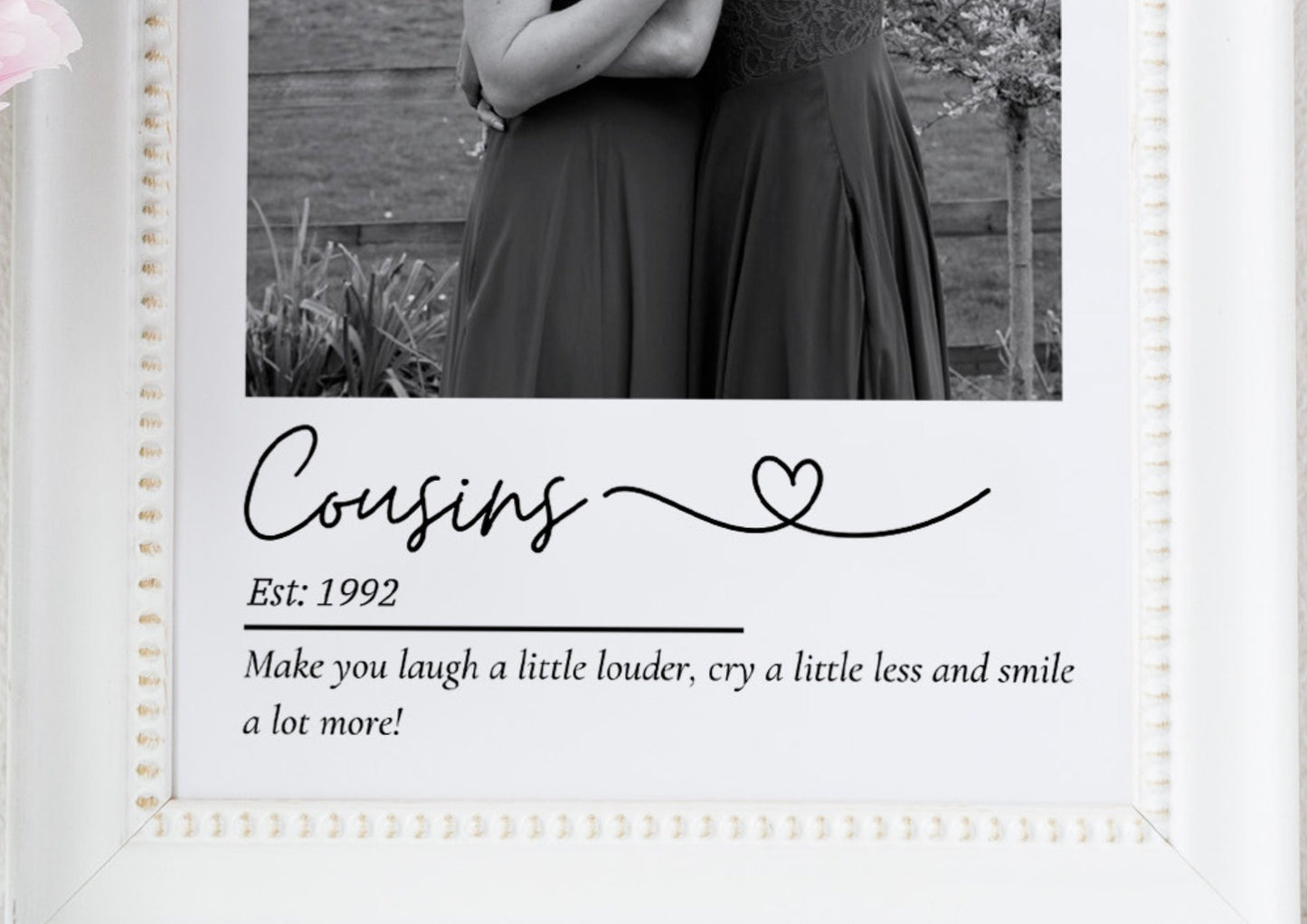Custom Cousin Photo Print: Personalised Friendship Keepsake