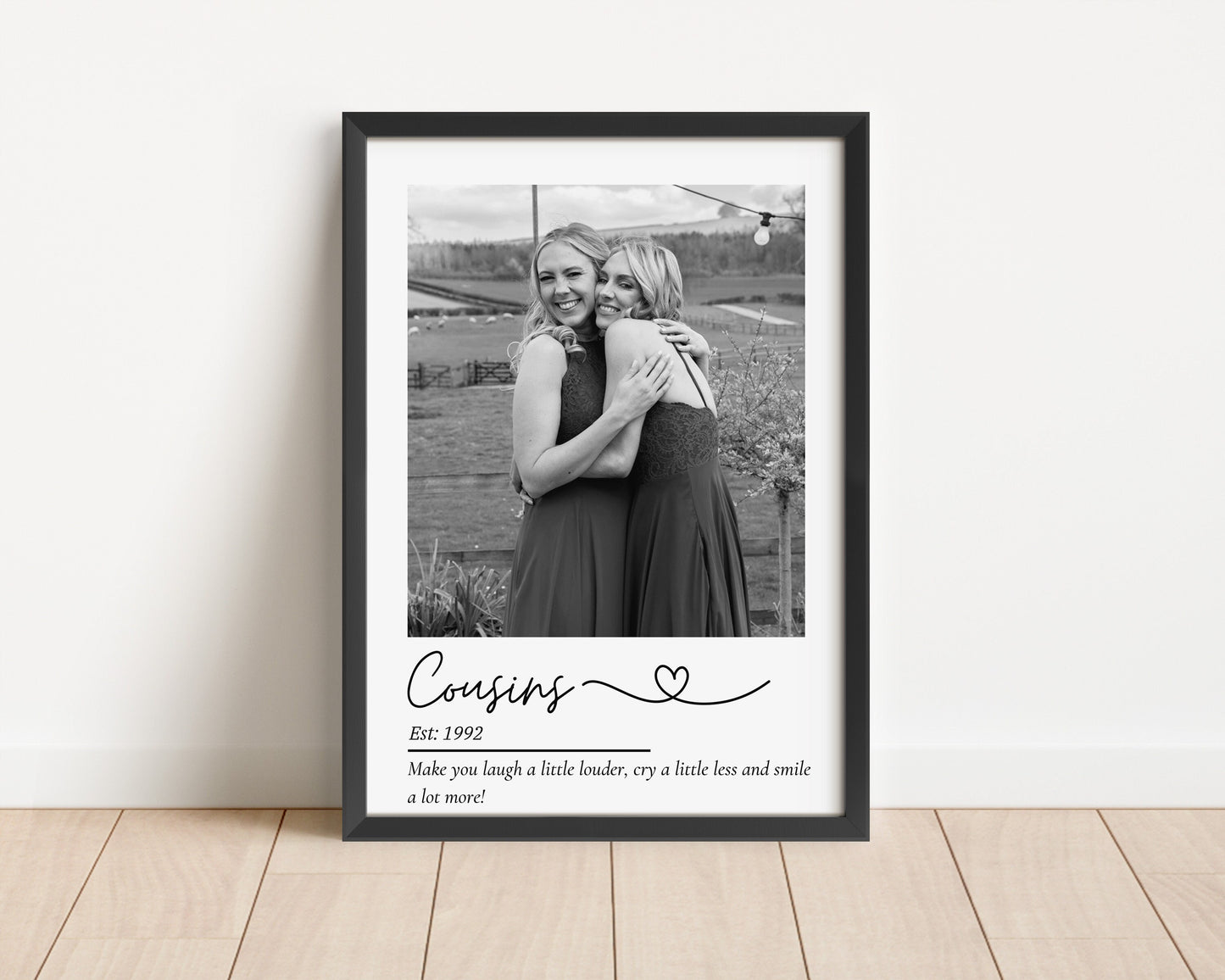 Custom Cousin Photo Print: Personalised Friendship Keepsake