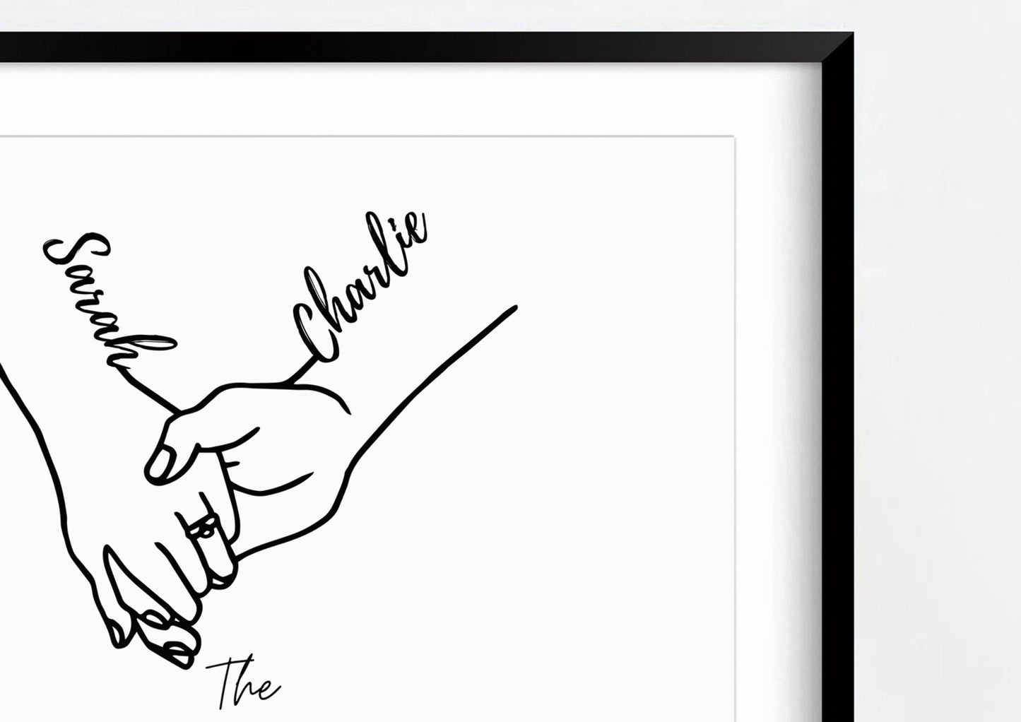 Custom Couple Hands Line Art, Minimalist Gift Print for Her Him, Personalised Anniversary Gift, Birthday Gift for Boyfriend Girlfriend Wife