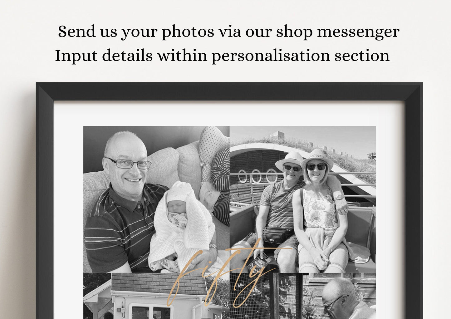 Custom 50th Birthday Print, Fathers Day, Birthday Photo Gift, Friend 50th Birthday, Sister Birthday Gift, Grandad Present, 50th Celebration