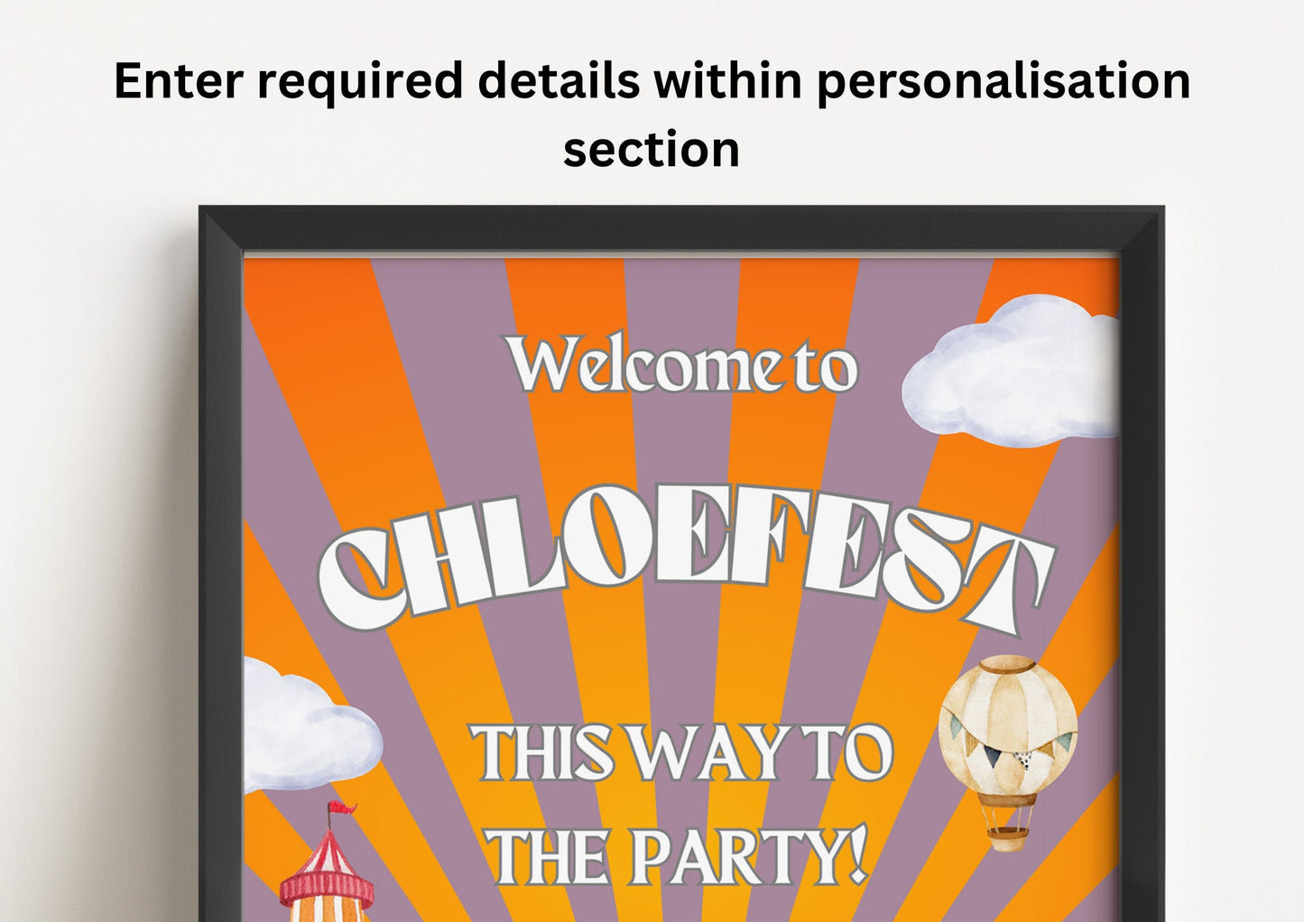 Festival Theme Party Poster: Custom Welcome Sign