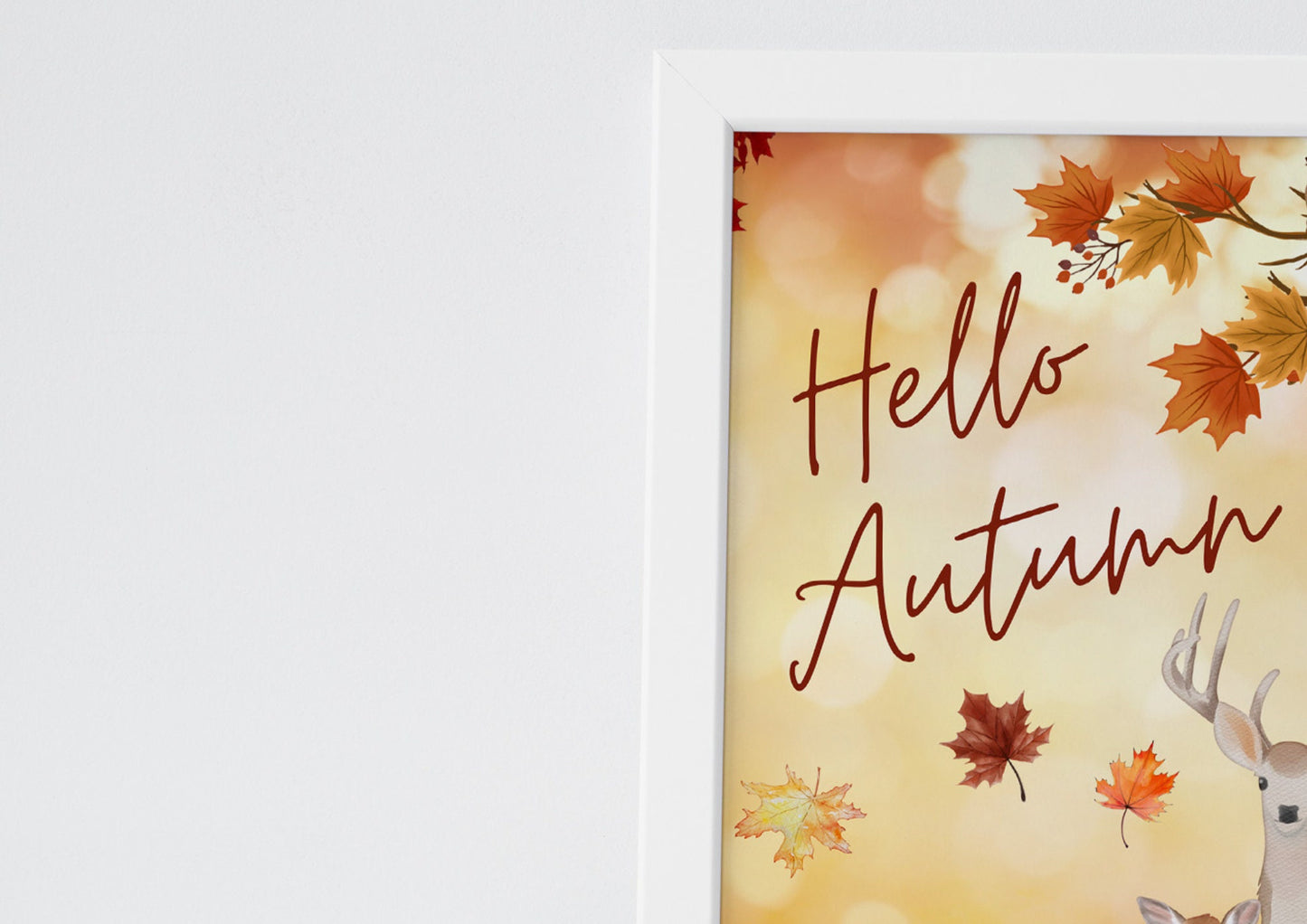 Deer Watercolor Autumn Print: Seasonal Fall Decor (PDF)