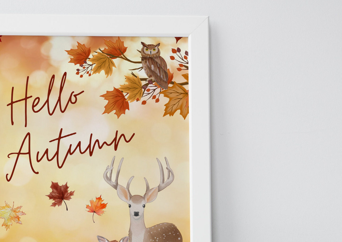 Deer Watercolor Autumn Print: Seasonal Fall Decor (PDF)