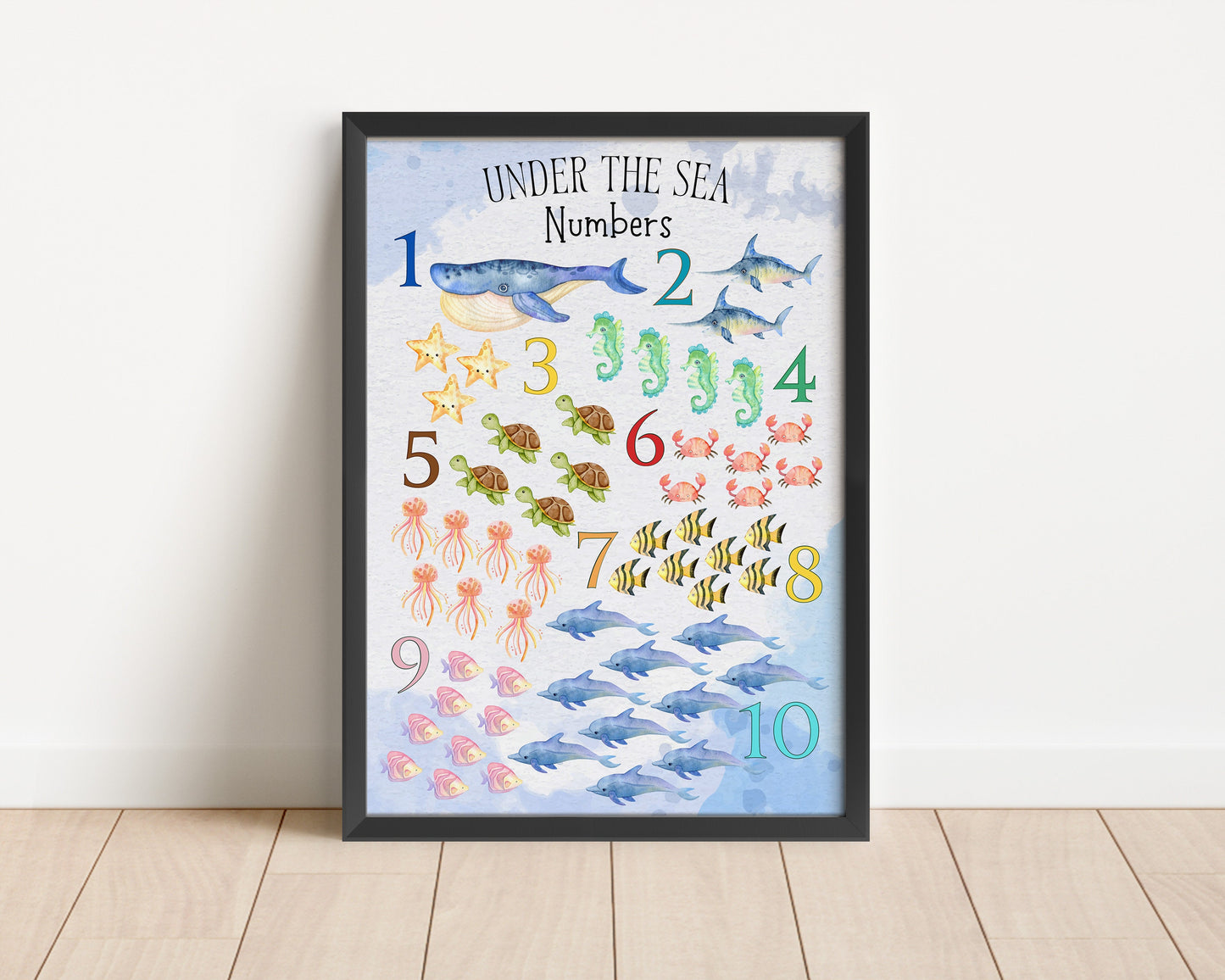 Personalised Ocean Nursery Art: Watercolor Sea Animal Prints, Coastal Kids Decor