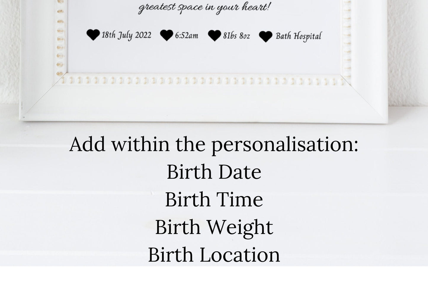 New Baby Photo Keepsake, Birth Stats Print, Birth Announcement Wall Art, Newborn Photo Poster, Personalised Mothers Day Gift, New Parents