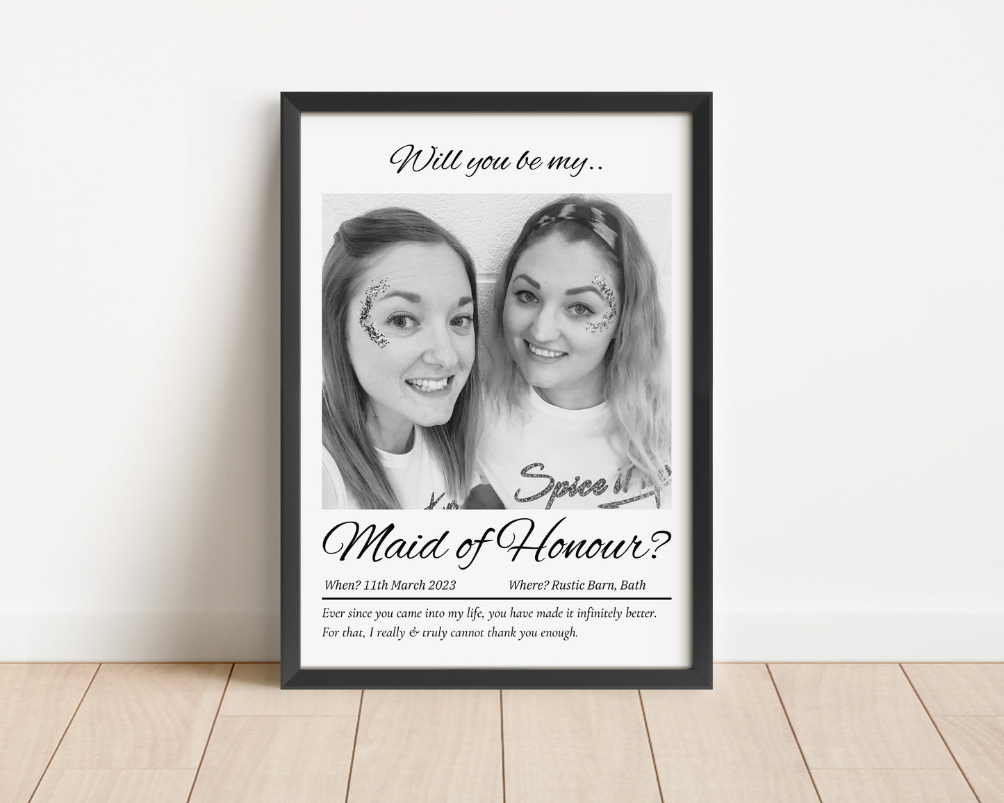 Custom Maid of Honour Proposal, Be my Maid of Honour Print, Wedding Party, Best Friend Photo, Bridal Party Gift, Wedding Party Request Print