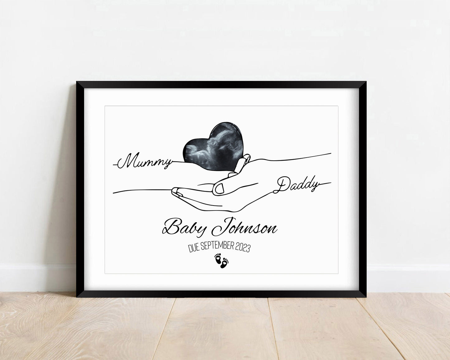 Minimalist Baby Scan Print: Pregnancy Announcement Keepsake