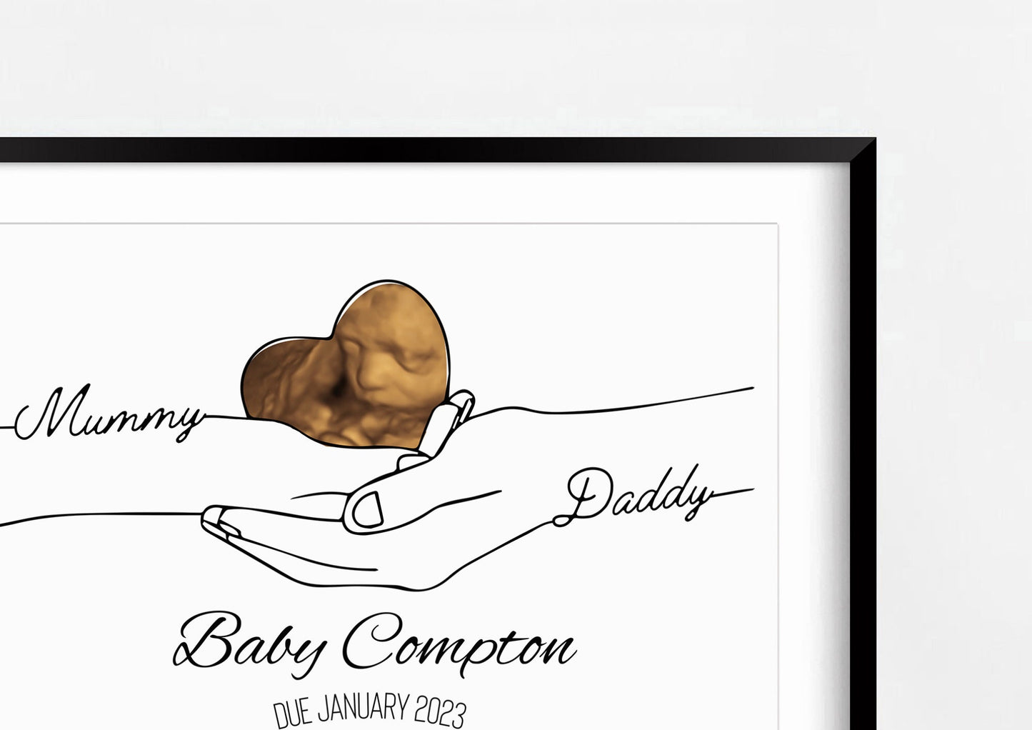 Minimalist Baby Scan Print: Pregnancy Announcement Keepsake