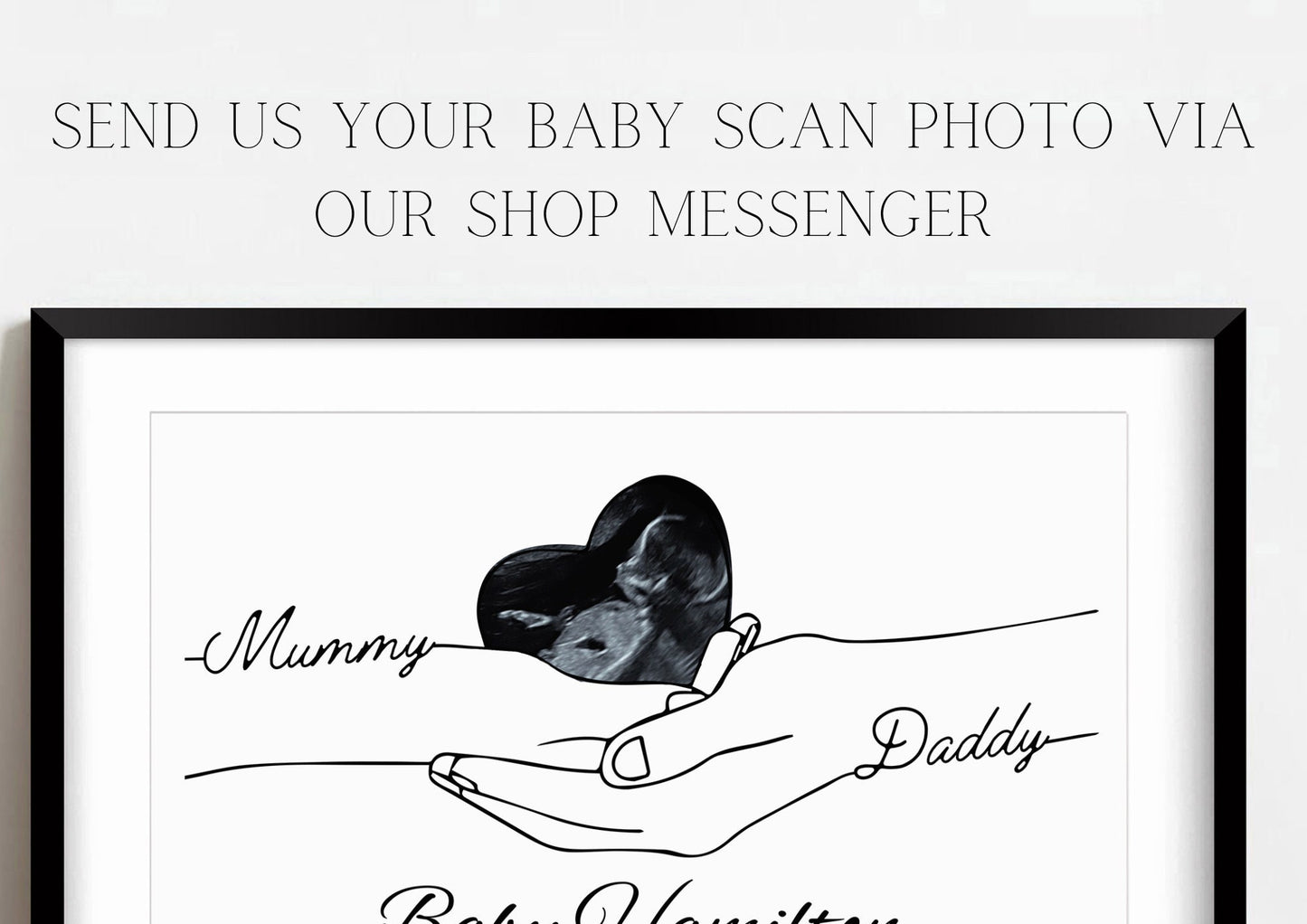 Minimalist Baby Scan Print: Pregnancy Announcement Keepsake