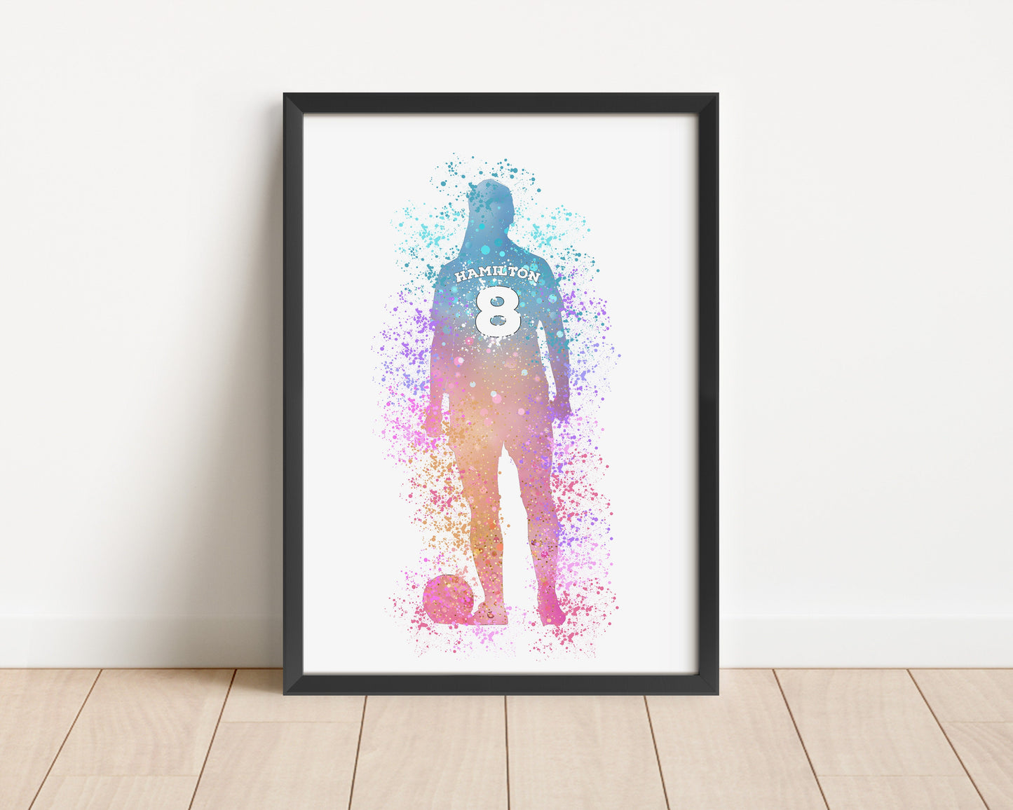 Watercolor Football Girl Art Print: Personalized Sports Gift (A4/A5)