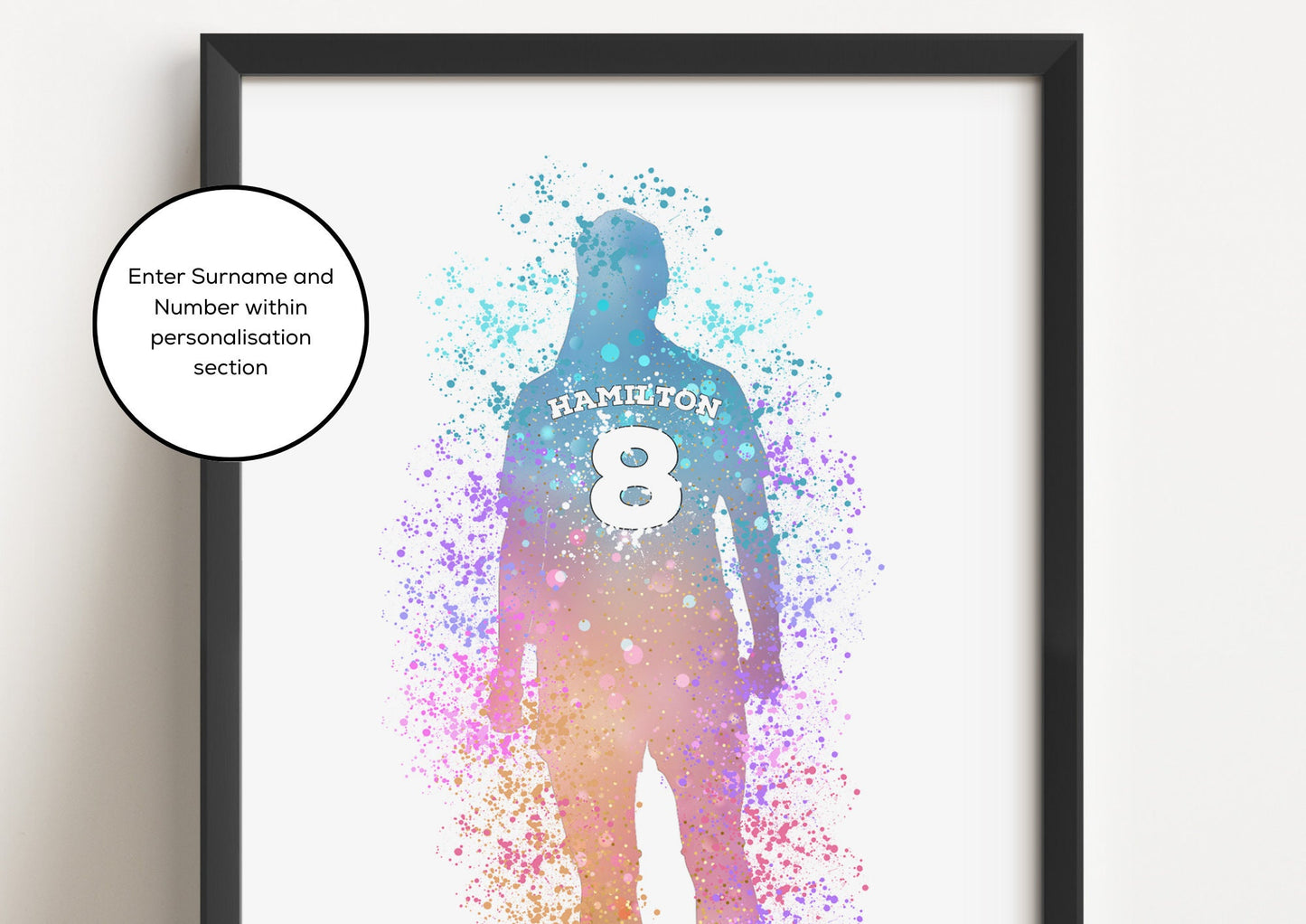 Watercolor Football Girl Art Print: Personalized Sports Gift (A4/A5)