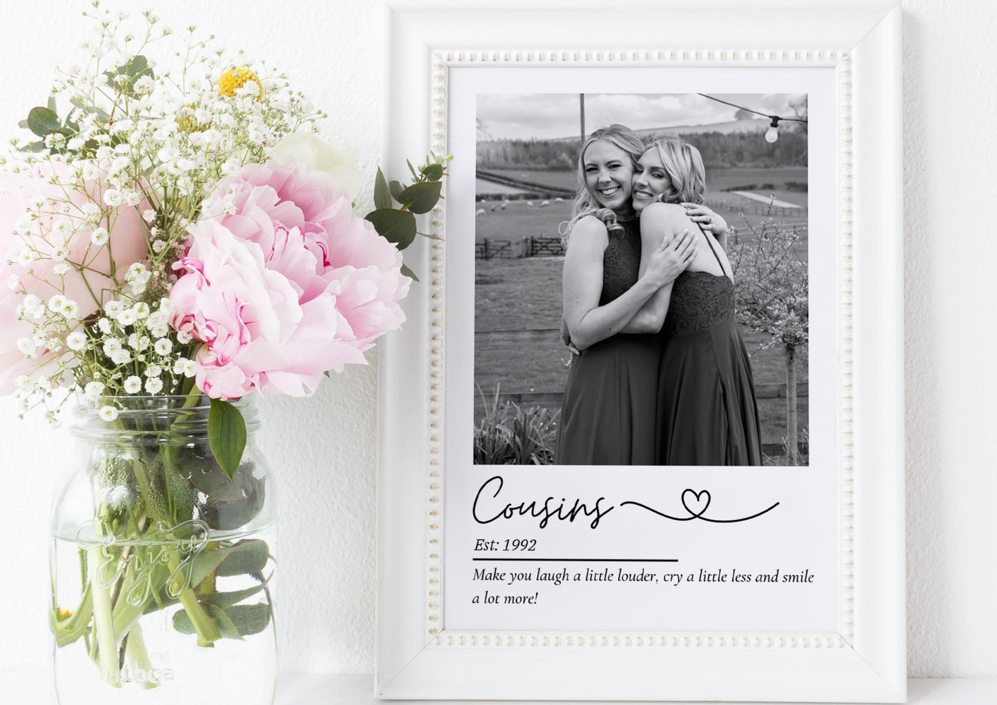 Custom Cousin Photo Print: Personalised Friendship Keepsake