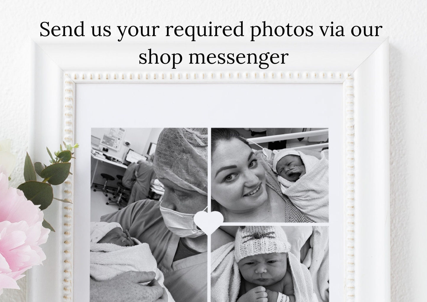 New Baby Photo Keepsake, Birth Stats Print, Birth Announcement Wall Art, Newborn Photo Poster, Personalised Mothers Day Gift, New Parents