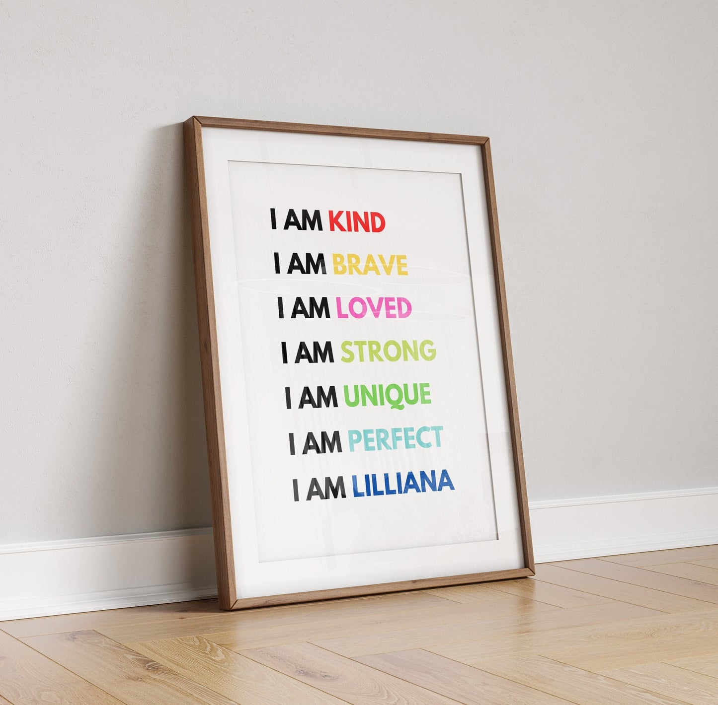 Personalized Rainbow Affirmation Print: Nursery Decor, Kids Birthday Gift