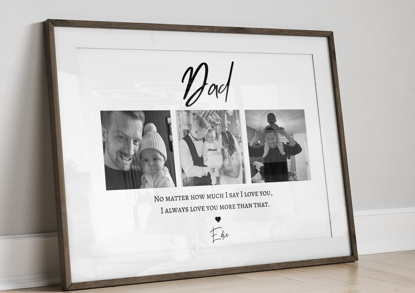 Personalised Daddy Christmas Gift, Custom Framed Dad Print, Birthday Gift for Papa, Family Wall Art, Daddy Daughter Gift, Gift for Him
