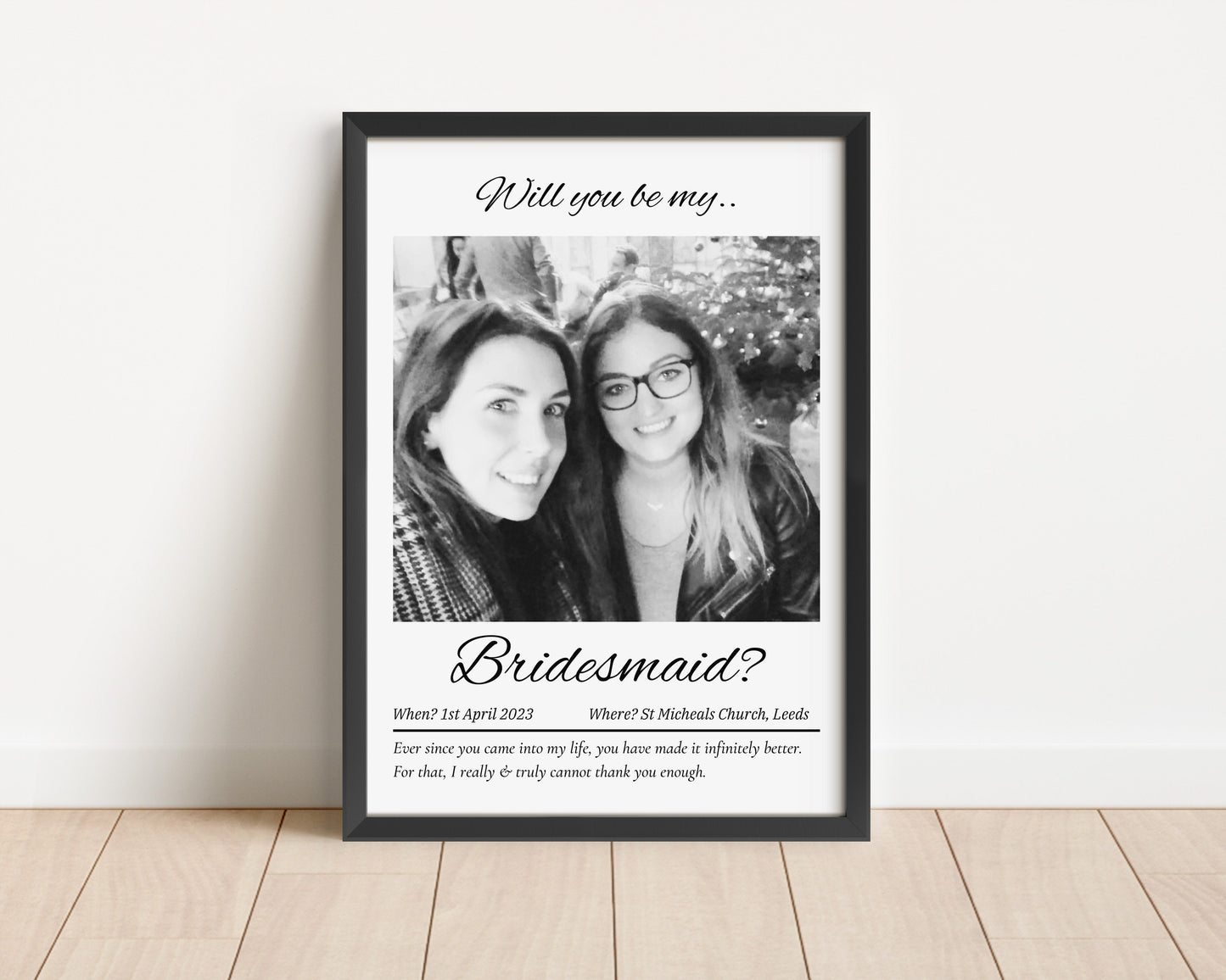 Custom Bridesmaid Proposal Photo Print: Wedding Keepsake Gift