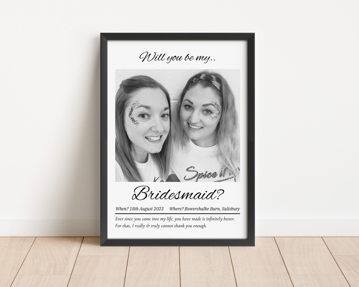 Custom Bridesmaid Proposal Photo Print: Wedding Keepsake Gift