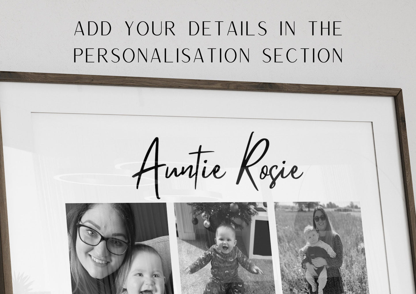 Custom Auntie Photo Gift, Personalised Aunt Print from Niece Nephew, Aunt Birthday Keepsake, Unqiue Aunty Gift, Birthday Gift for Sister