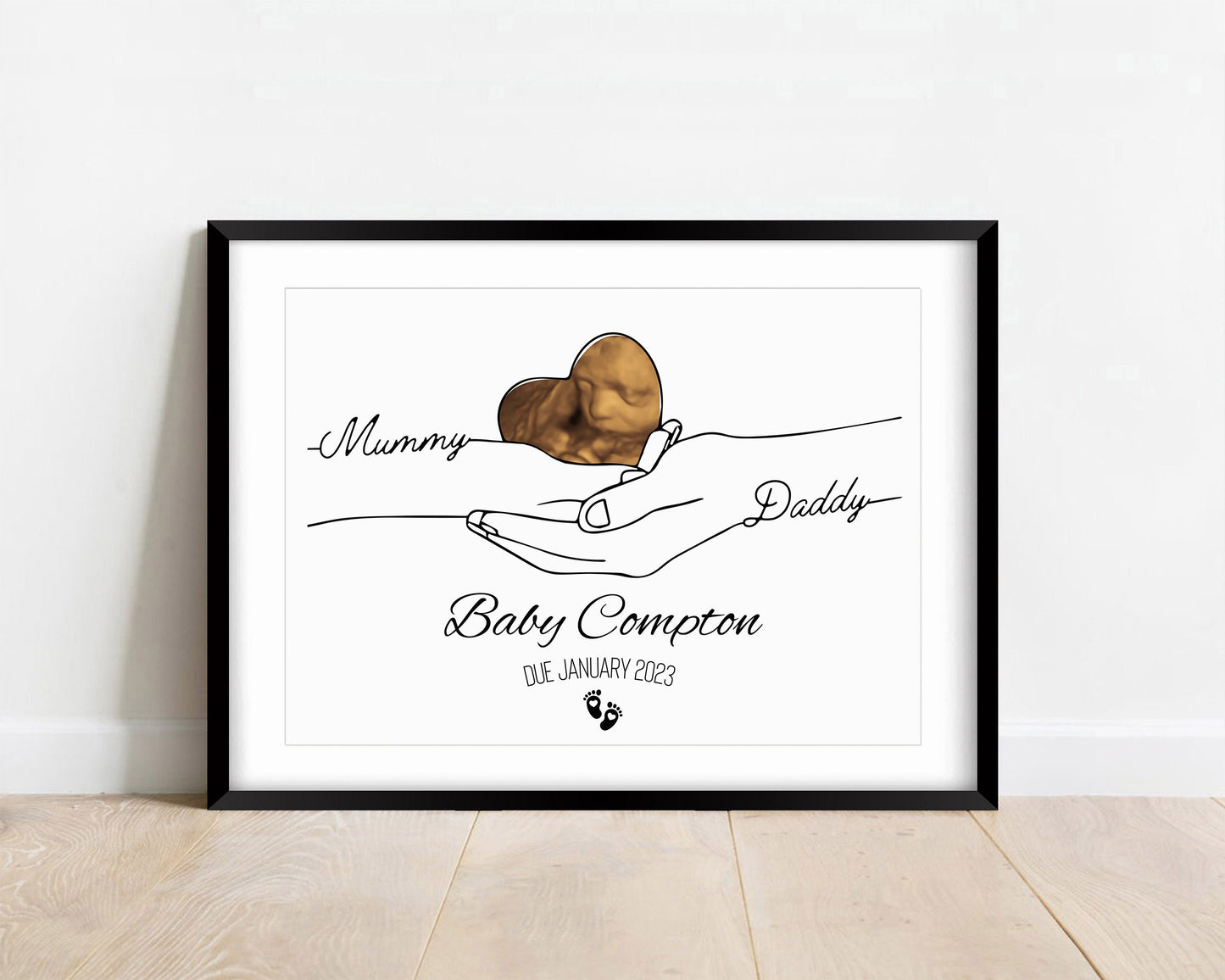 Minimalist Baby Scan Print: Pregnancy Announcement Keepsake