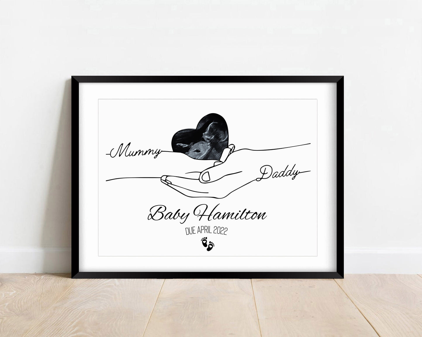 Minimalist Baby Scan Print: Pregnancy Announcement Keepsake