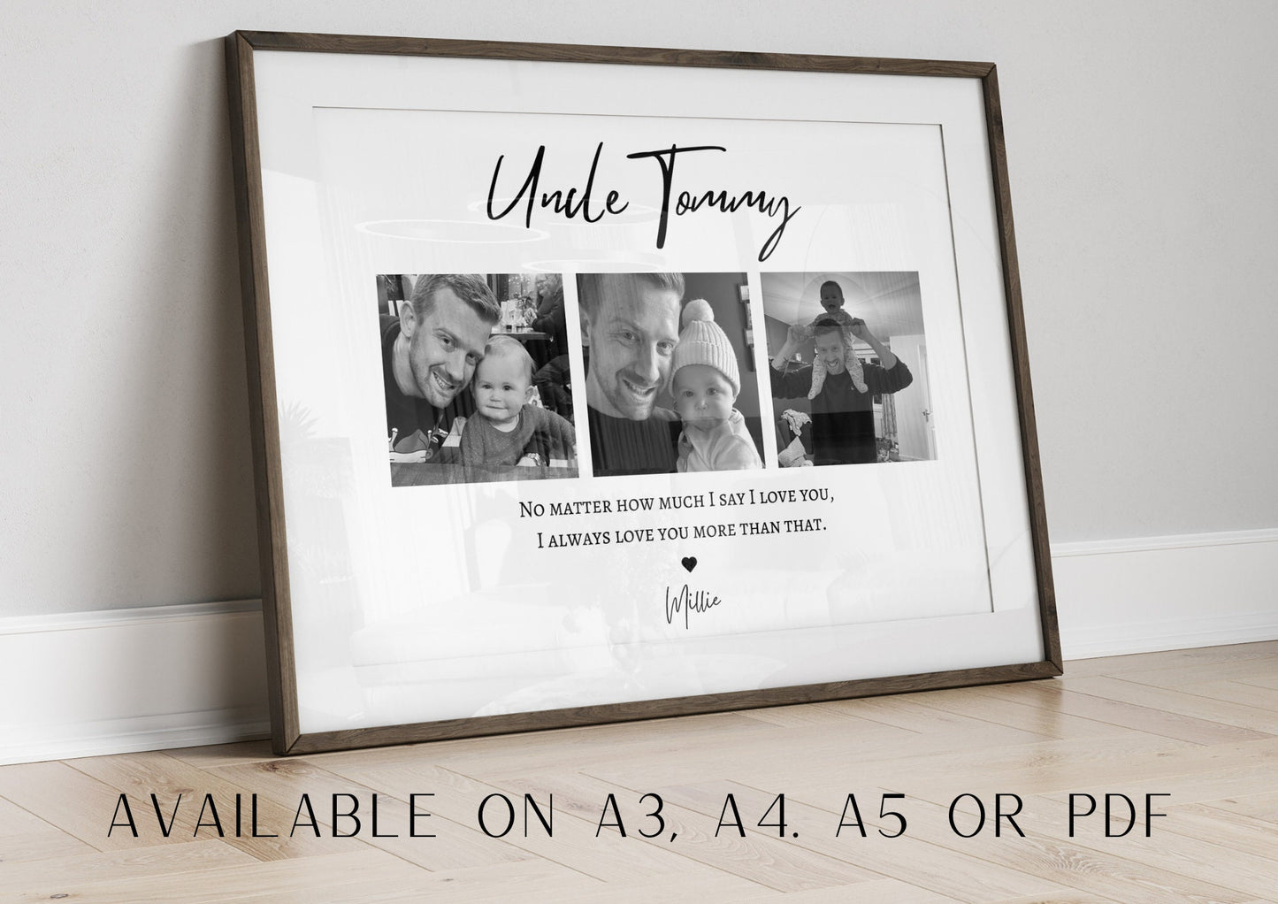 Personalized Uncle Photo Gift: Custom Name Print from Niece/Nephew