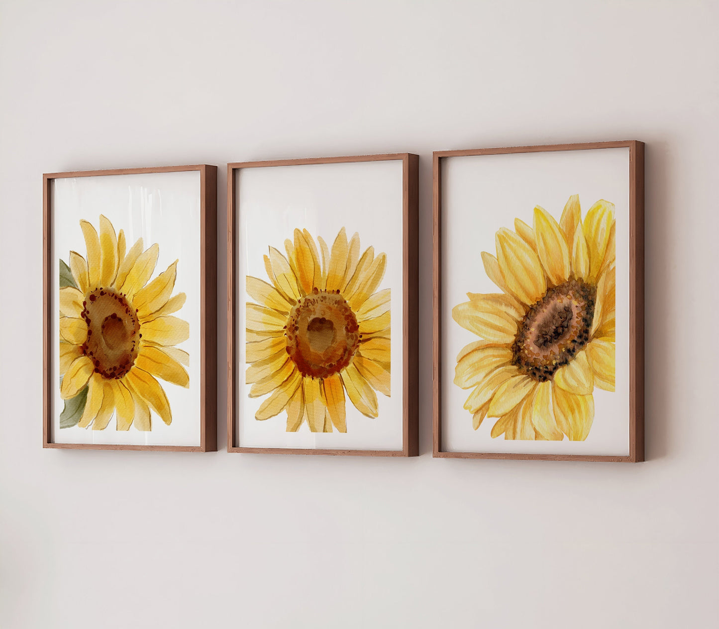 Sunflower Prints Set of 3, Flower Posters, Botanical Wall Art, Vibrant Sunflower Design, Living Room Decor, Yellow Room Decor, Floral Art