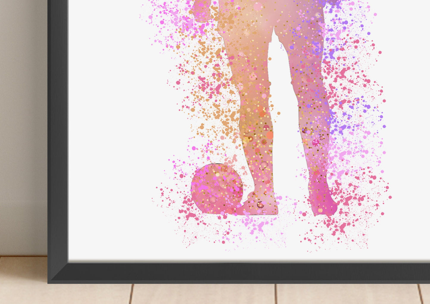 Watercolor Football Girl Art Print: Personalized Sports Gift (A4/A5)