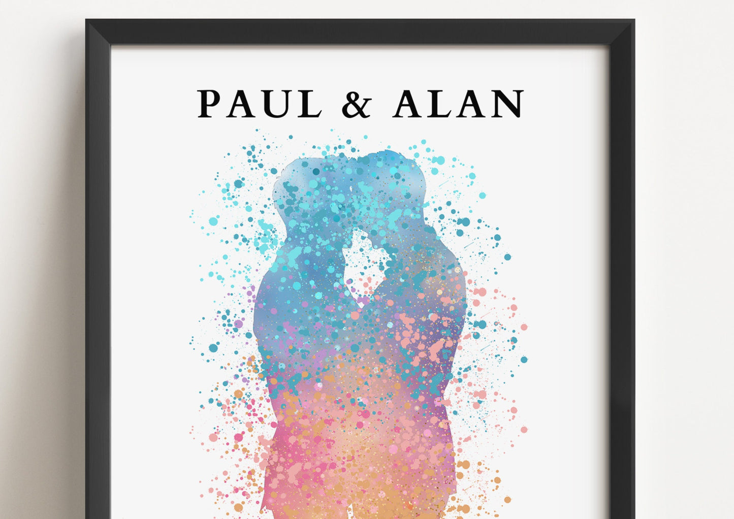 Custom Couple Engagement Gift, LGBTQ  Wedding Gift for Mr & Mr, Gay Engagement Print, Personalised Anniversary Valentines Gift for Boyfriend