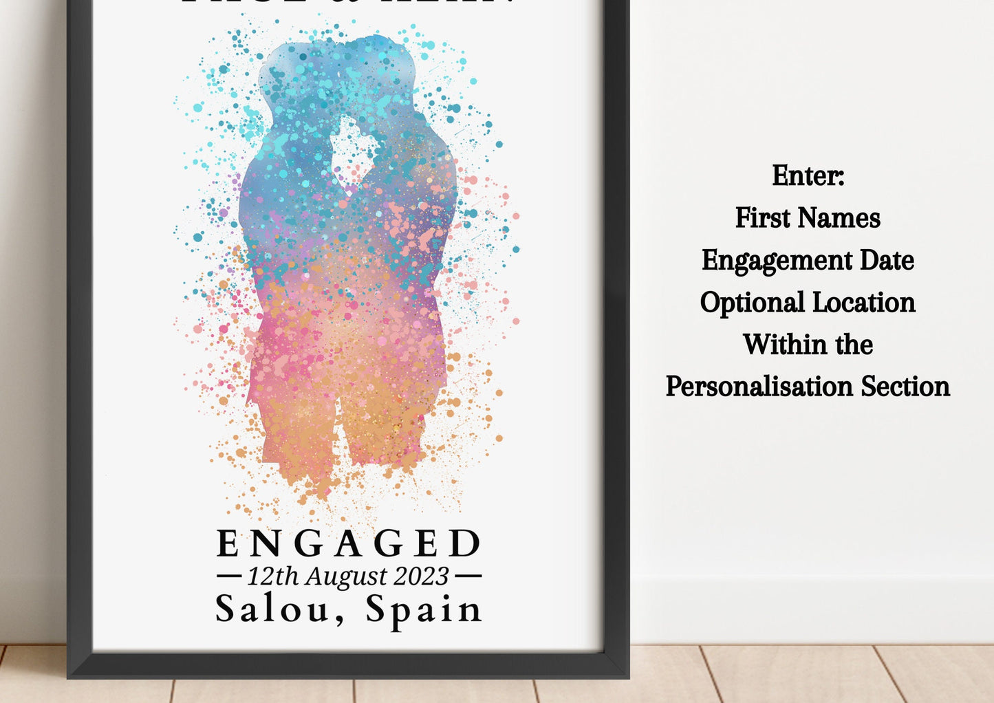 Custom Couple Engagement Gift, LGBTQ  Wedding Gift for Mr & Mr, Gay Engagement Print, Personalised Anniversary Valentines Gift for Boyfriend