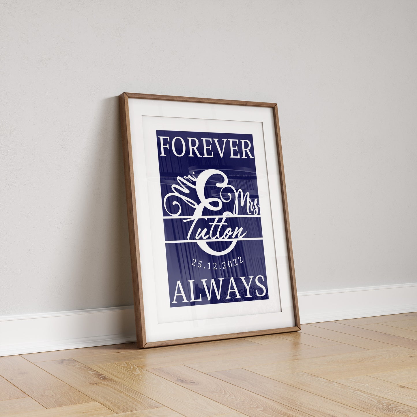 Personalised Wedding Date Print: Minimalist Anniversary Wall Art