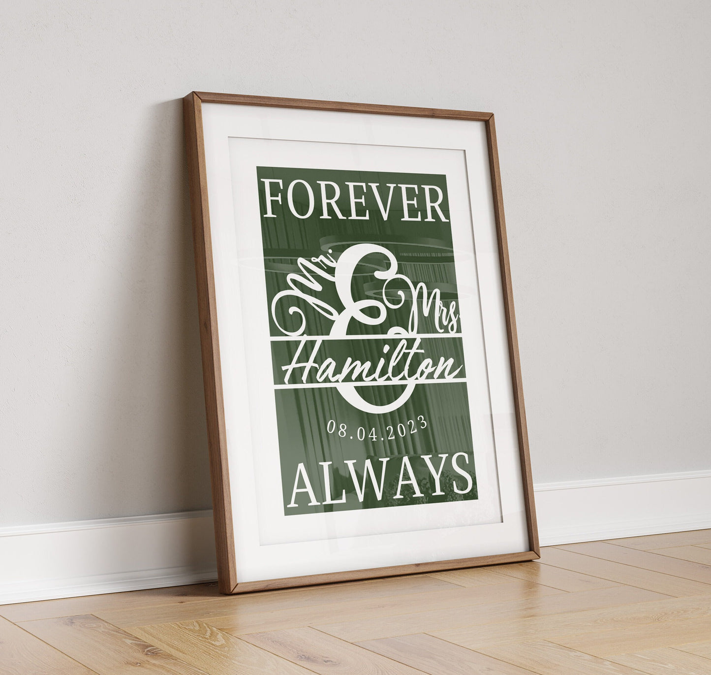 Personalised Wedding Date Print: Minimalist Anniversary Wall Art
