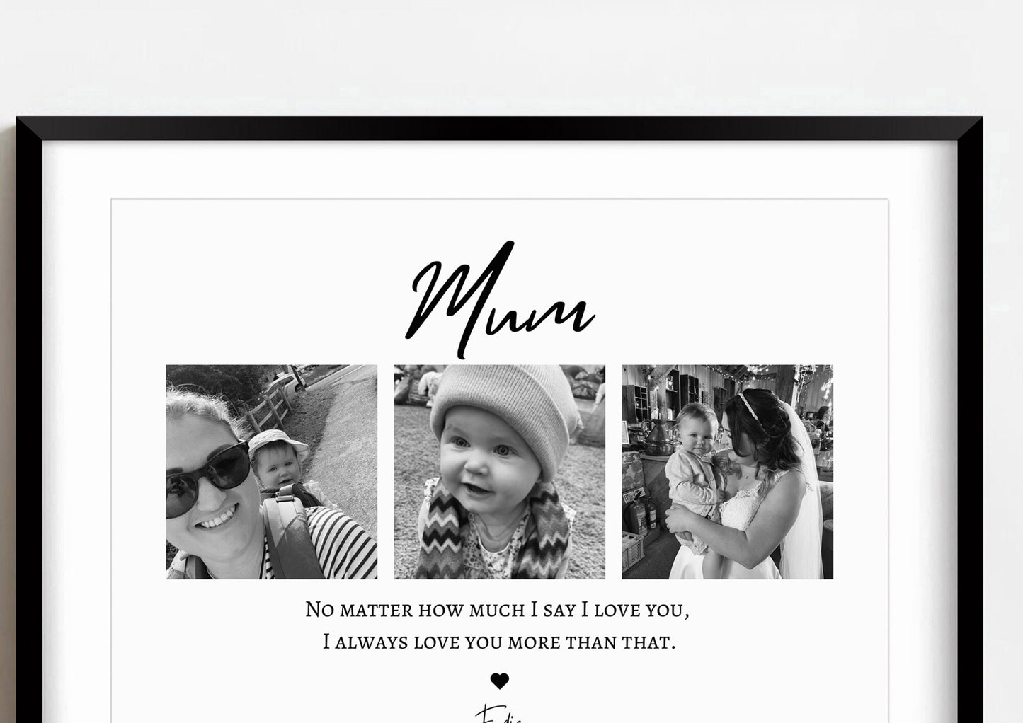 Custom Photo Gift for Mum: Mother's Day Personalised Print