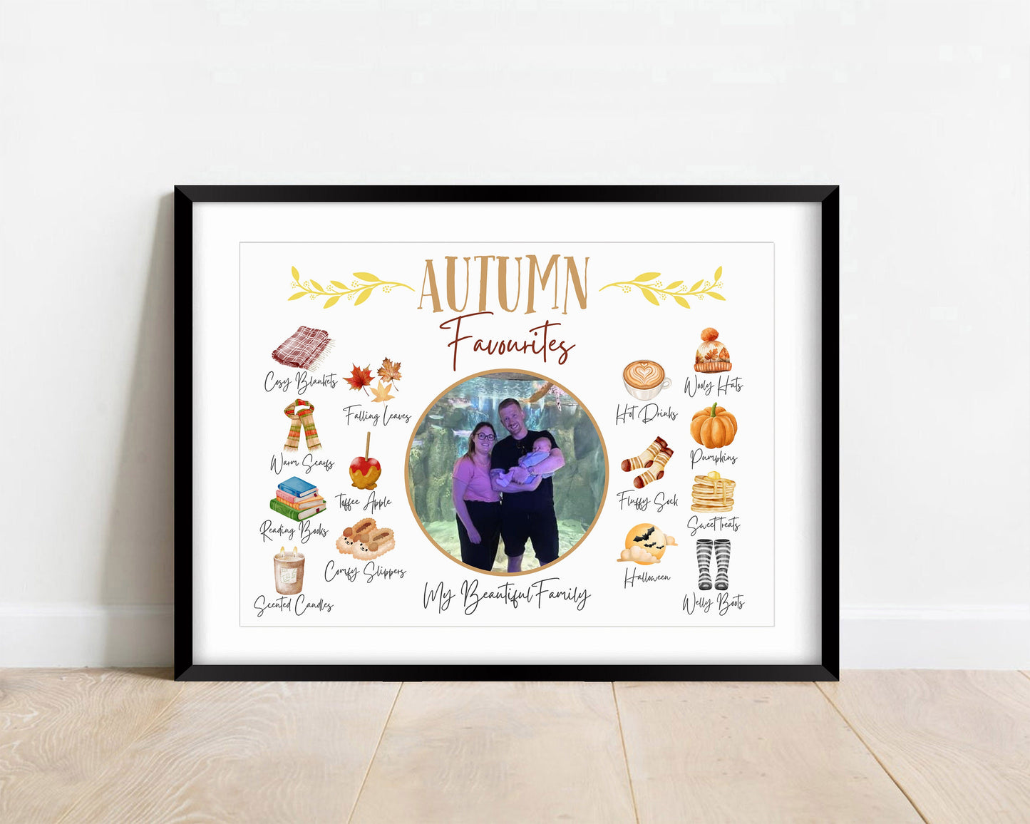Personalised Autumn Photo Print: Family Fall Favorites, Seasonal Decor