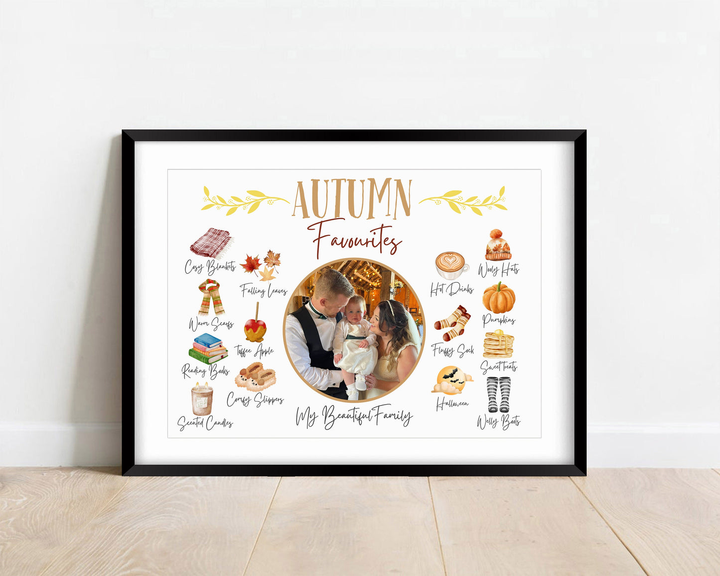 Personalised Autumn Photo Print: Family Fall Favorites, Seasonal Decor